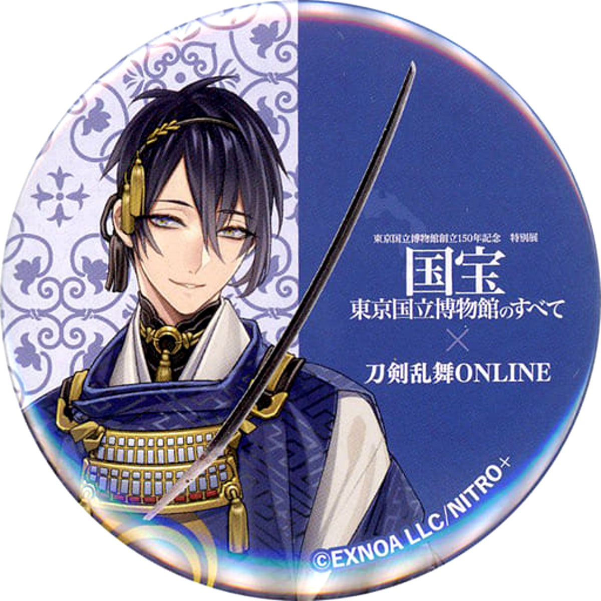 Touken Ranbu ONLINE Mikazuki Munechika Can Badge Special Exhibition Kookuho Tokyo Kokuritsu Hakubutsukan no Subete Limited Edition Buttons [USED]