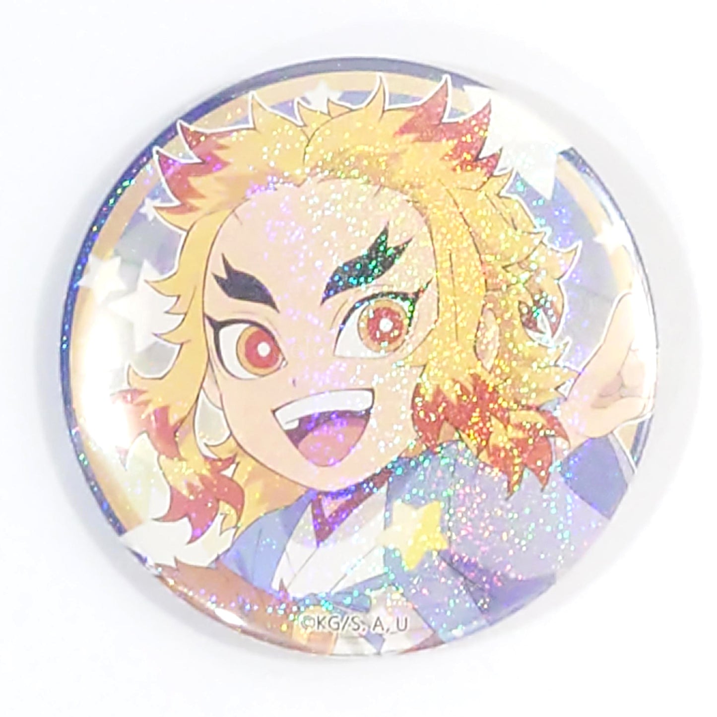Demon Slayer: Kimetsu no Yaiba Kyojuro Rengoku with Glitter Random Can Badge B ufotable cafe Machi Asobi Cafe 12 Constellation Event 2022 Limited Buttons [USED]