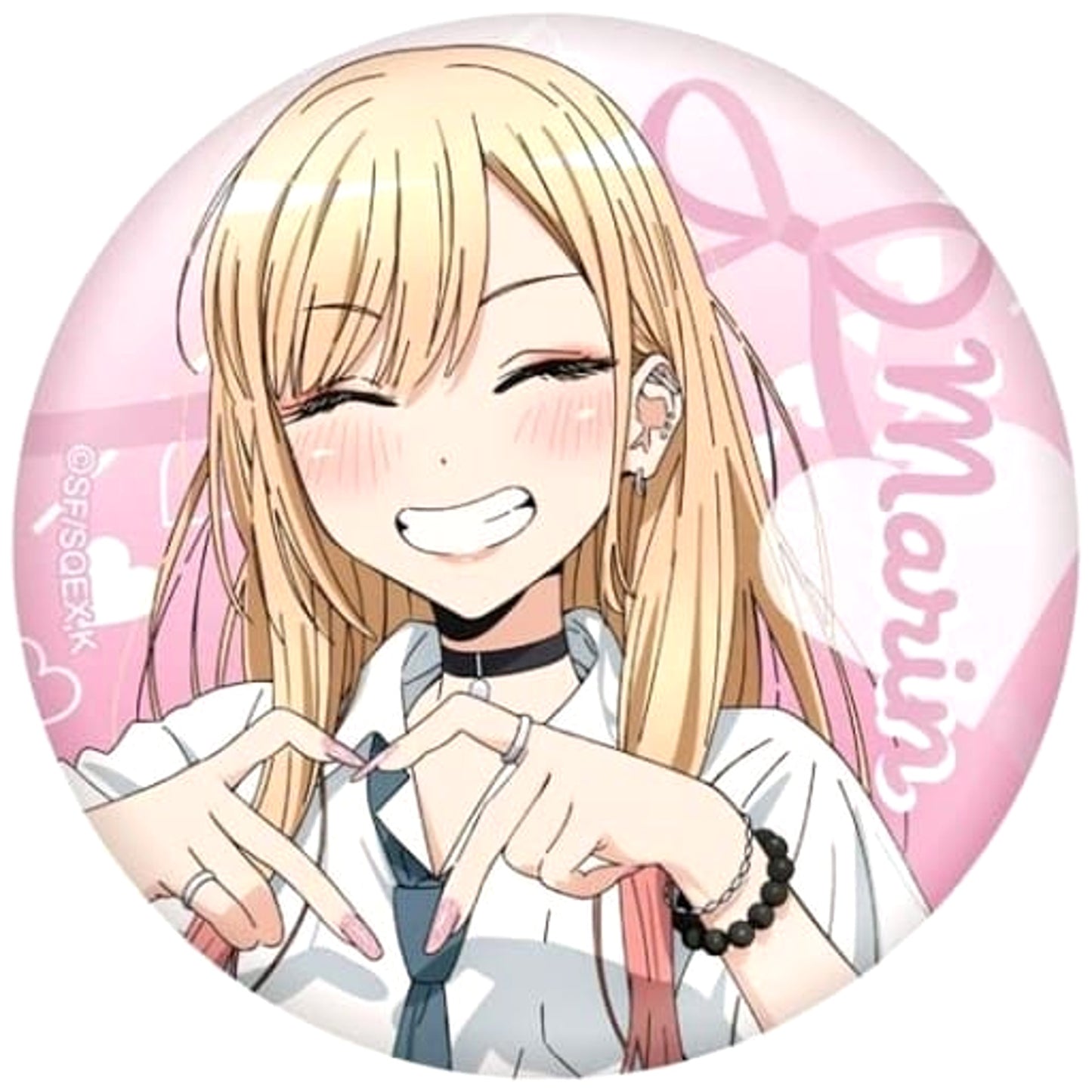 My Dress-Up Darling Marin Kitagawa Name Right Side Newly Drawn Can Badge Buttons [USED]