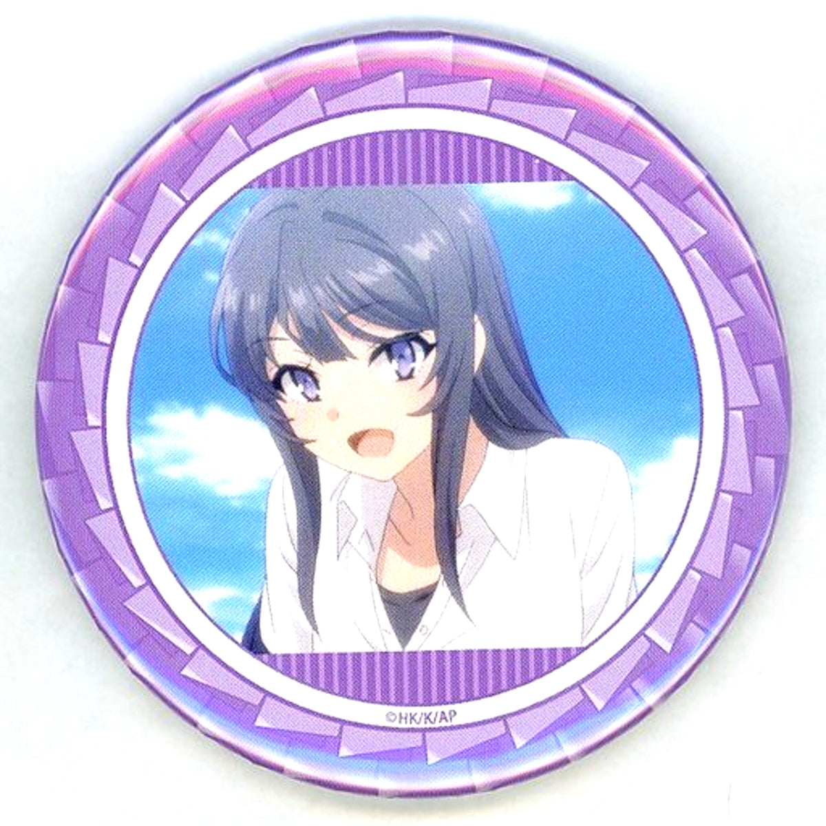 Mai Sakurajima CM Smile Rascal Does Not Dream of Bunny Girl Senpai 75mm Button Kujibikido Happy Birthday Kuji 2022 C-22 Prize [USED]