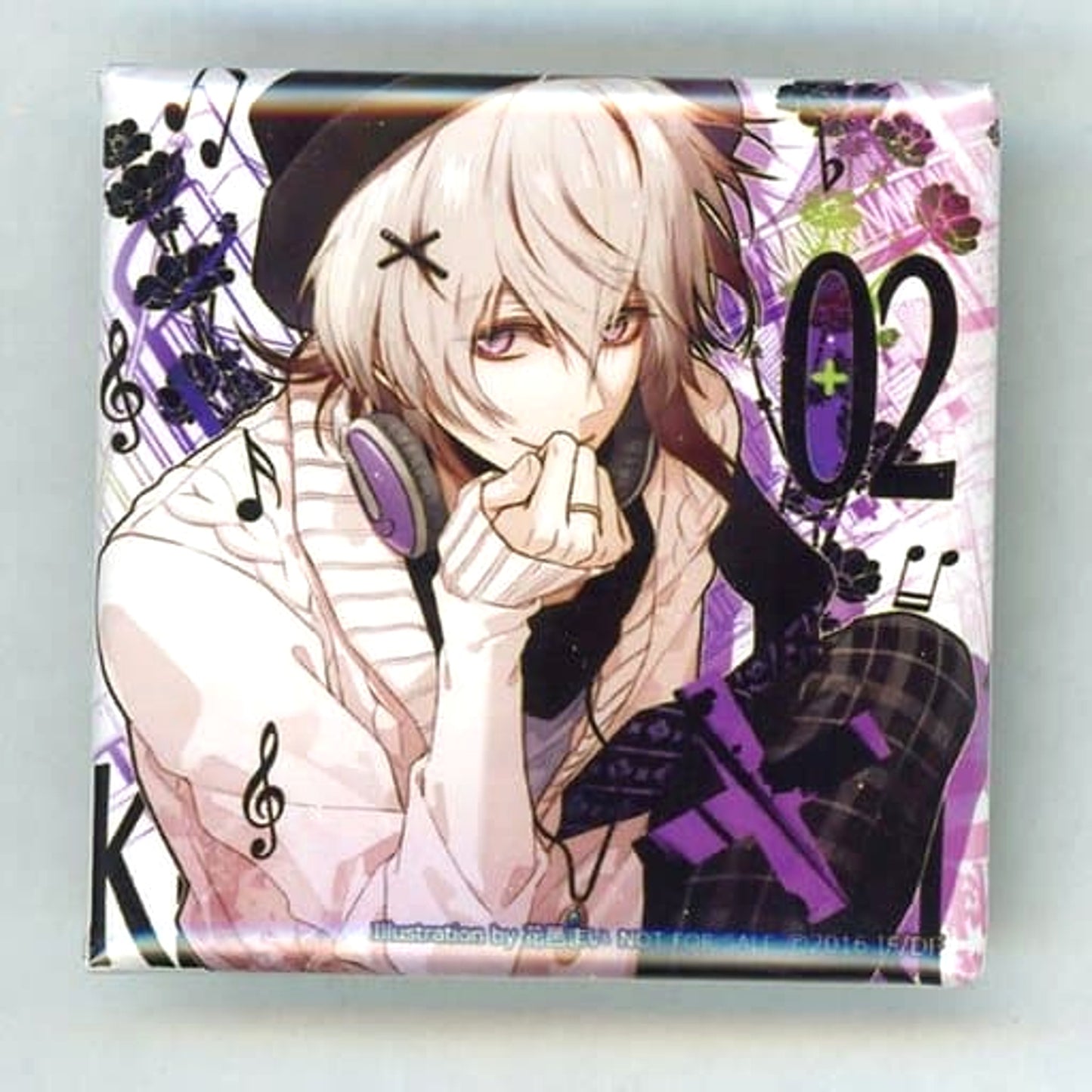 Collar x Malice Kei Okazaki Jacket Pattern Square Can Badge Stellaworth Limited Character CD Vol.2 Okazaki Contract Purchase Bonus Buttons [USED]