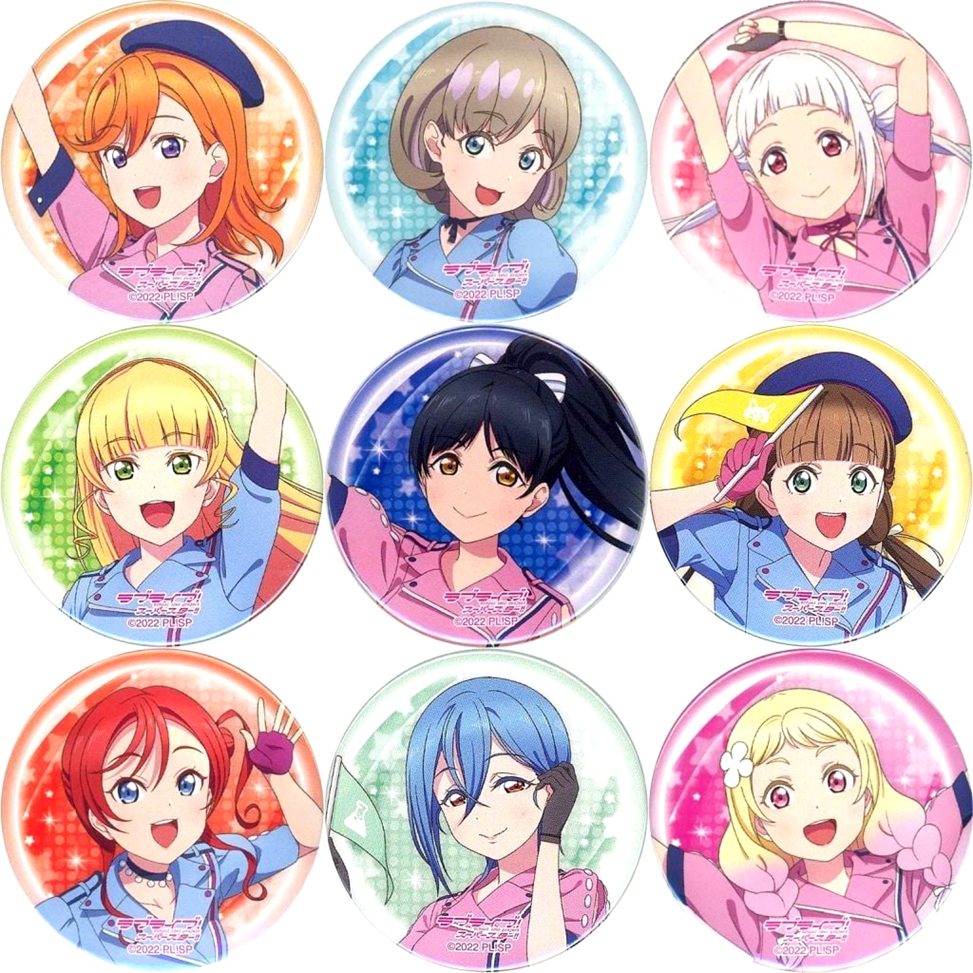Set of 9 Liella! Love Live! Superstar!! 3rd LoveLive! Tour WE WILL!! Round Button Live Tour Ltd Gacha [USED]
