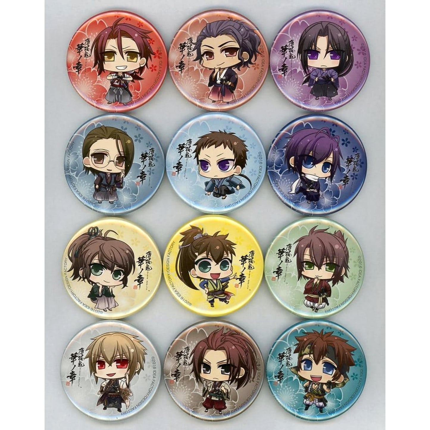 Toshizo Hijikata & Others Hakuouki: Shinkai Set of 12 Button Otomate Official Online Shopping Limited PS Vita Software Hana no Sho Bundled Bonus [USED]