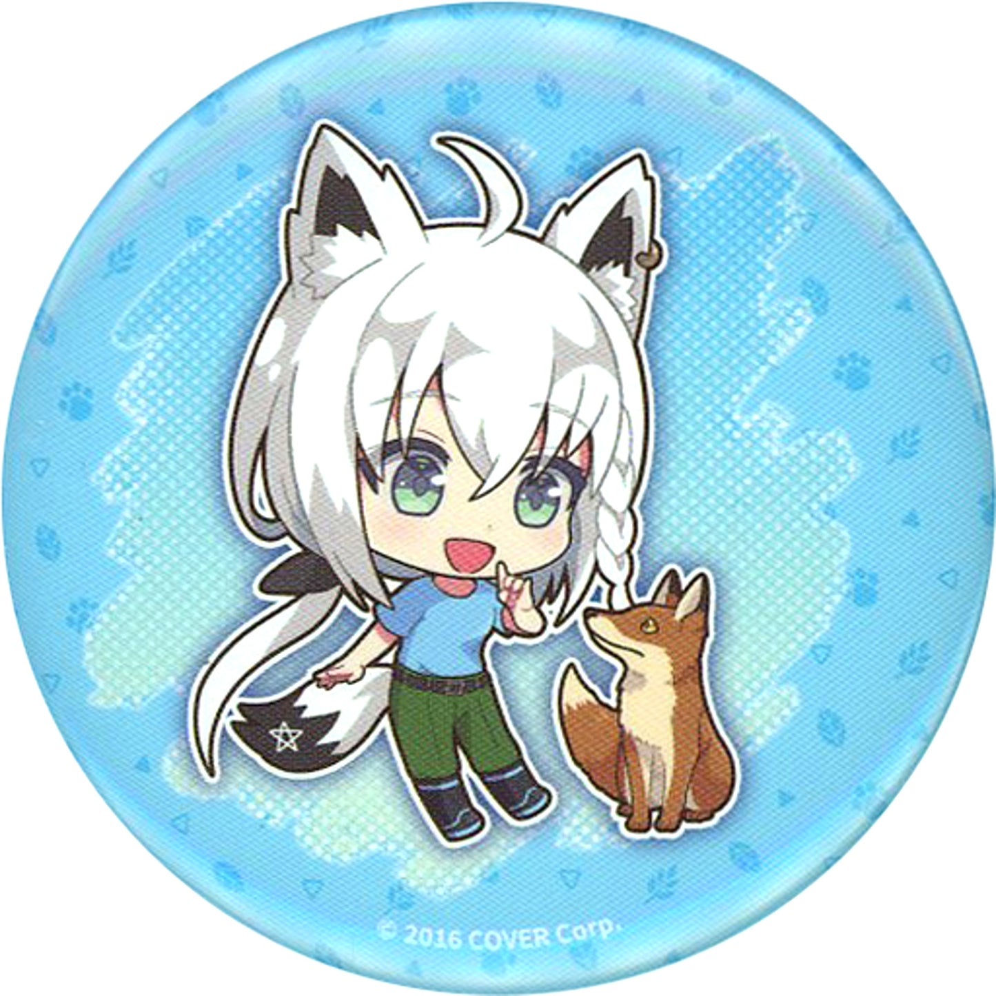 Shirakami Fubuki Virtual YouTuber Hololive x Tobu Zoo Trading Button Mini Character Ver. [USED]