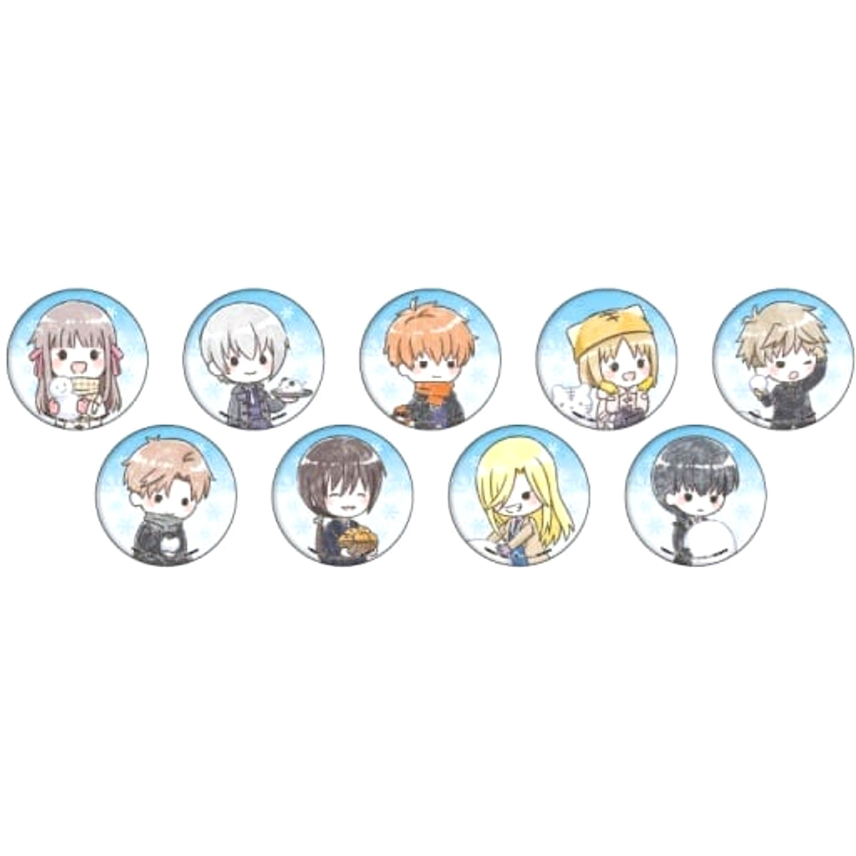 Fruits Basket Souma Kyou & Others Graph Art Illustration All 9 Types Set Buttons [USED]