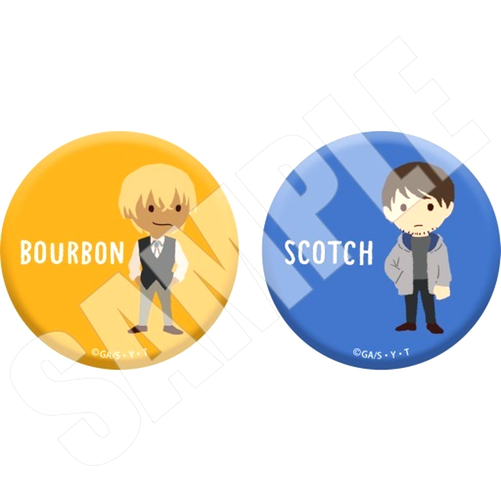 Bourbon and Scotch Detective Conan Yuru Palette Button Set of 2 [USED]