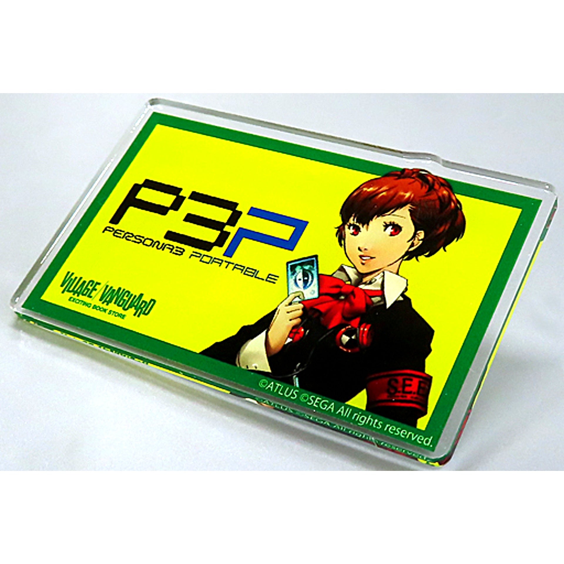 Protagonist P3P Female Persona Series Acrylic Name Button x Village Vanguard [USED]