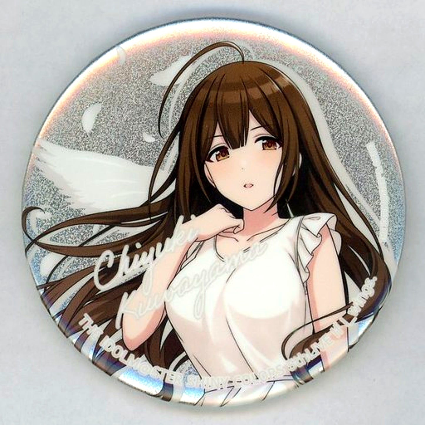 Chiyuki Kuwayama Official 75mm Glitter Tin Badge The Idolmaster Shiny Colors 5thLIVE If I wings. [USED]