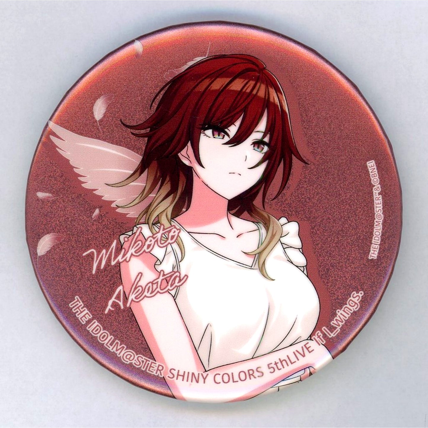 Mikoto Aketa Official 75mm Glitter Badge The Idolmaster Shiny Colors 5th Live If I_wings. [USED]