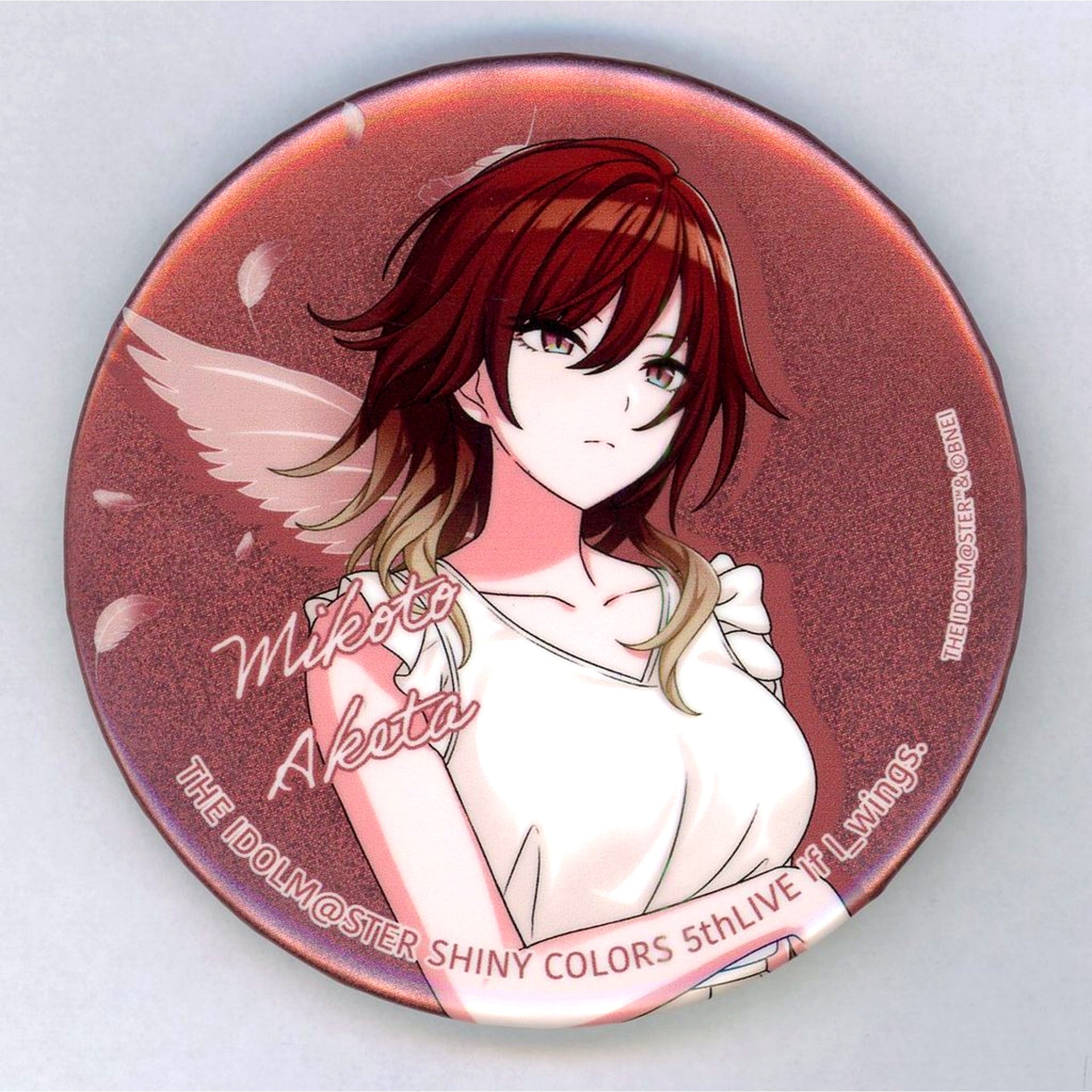 Mikoto Aketa Official 75mm Glitter Badge The Idolmaster Shiny Colors 5th Live If I_wings. [USED]