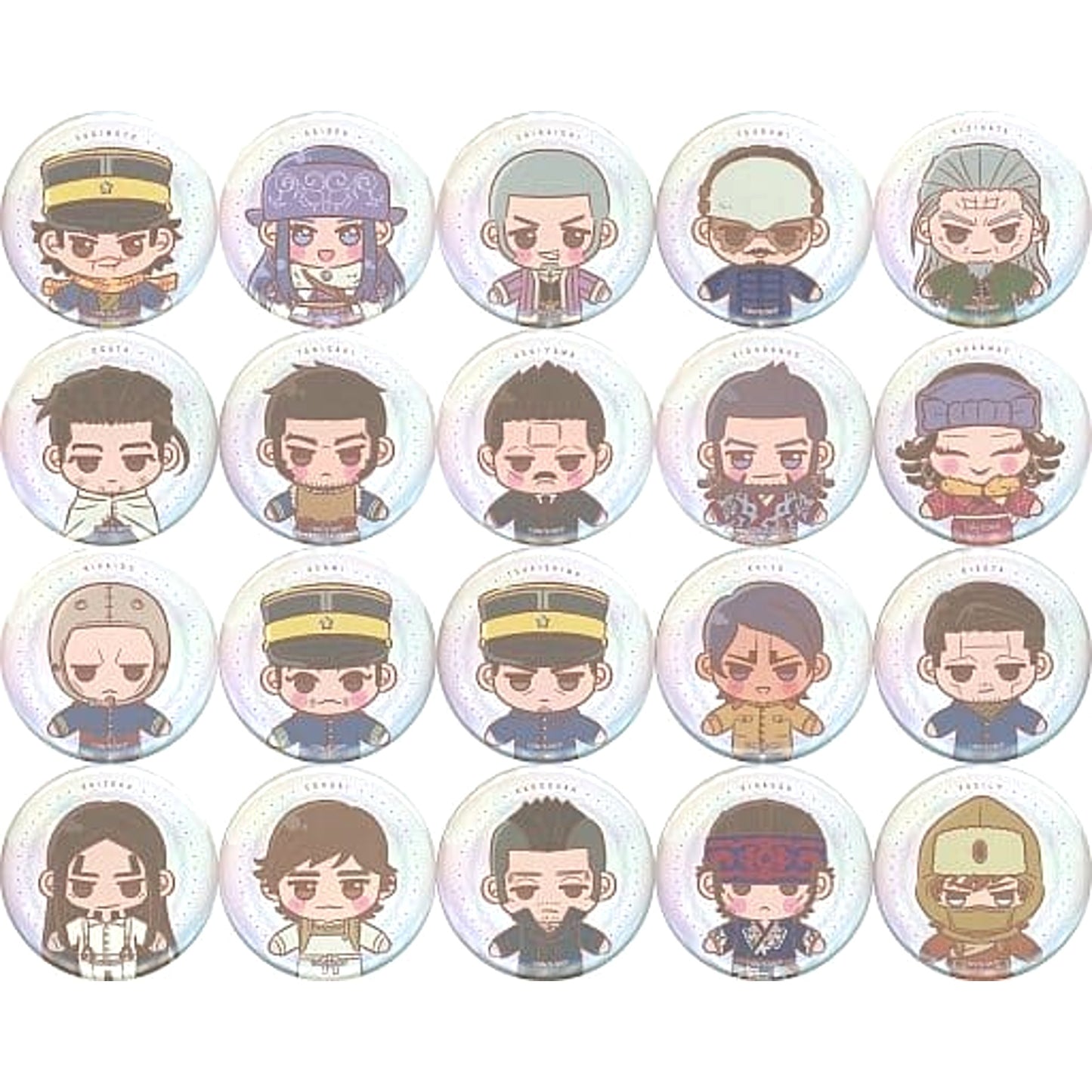 Golden Kamuy Saichi Sugimoto & Others Sega Lucky Kuji Pastel Art Collection Can Badge Prize D All 20 Types Set Buttons [USED]