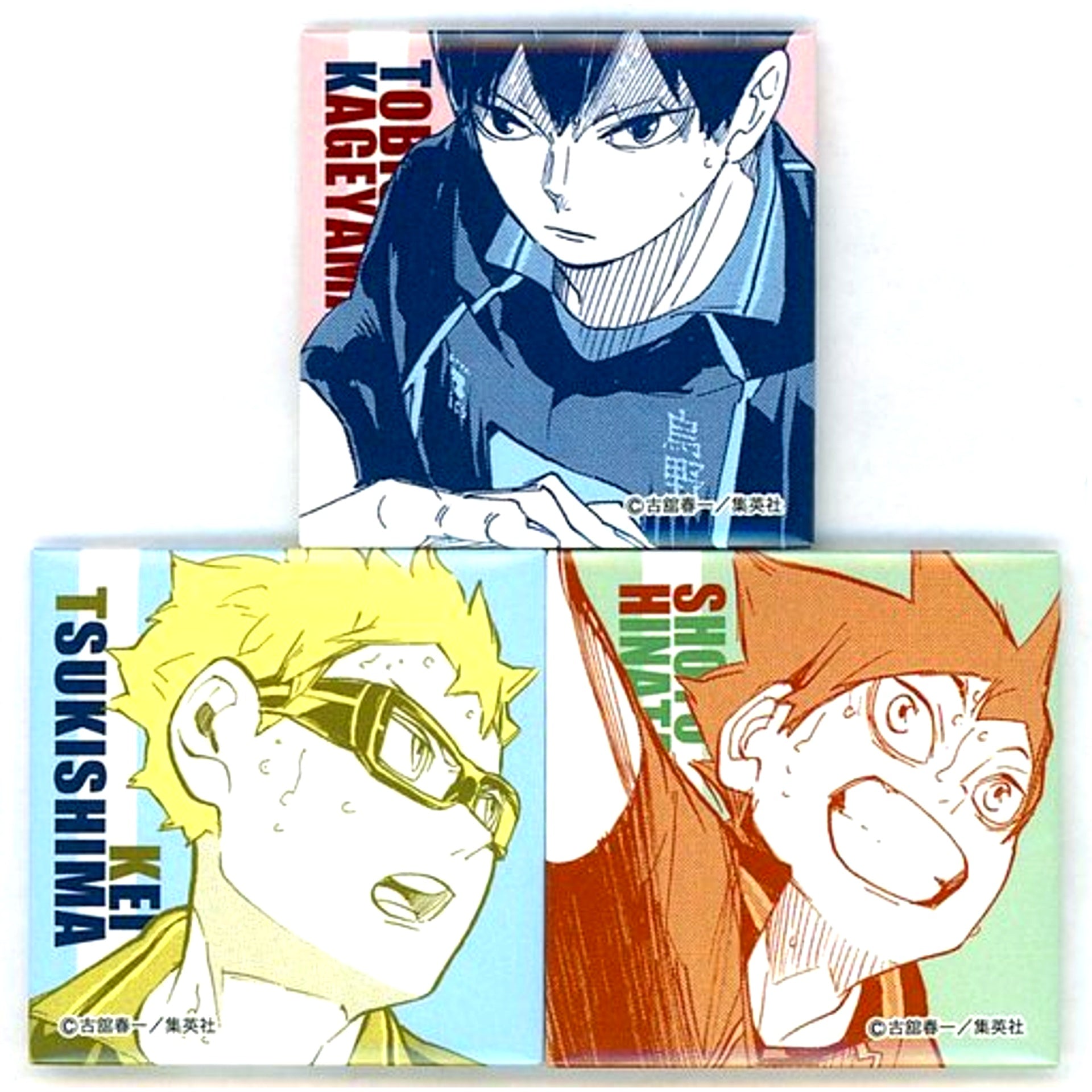 Single Item Set of 3 Shoyo Hinata Tobio Kageyama Kei Tsukishima Haikyu!! Square Button Original Variety Bag [USED]