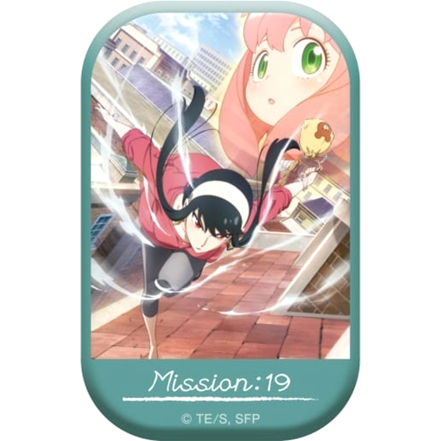 Yor Forger Mission: 19 A Revenge Plot Against Desmond / Mama Becomes The Wind SPY x FAMILY Square Button [USED]