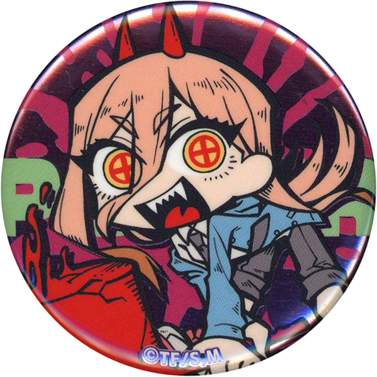 Power Chainsaw Man E-Toon Metal Button [USED]