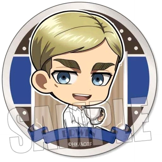 Attack on Titan Erwin Smith Tea Break Ver. Can Badge Buttons [USED]