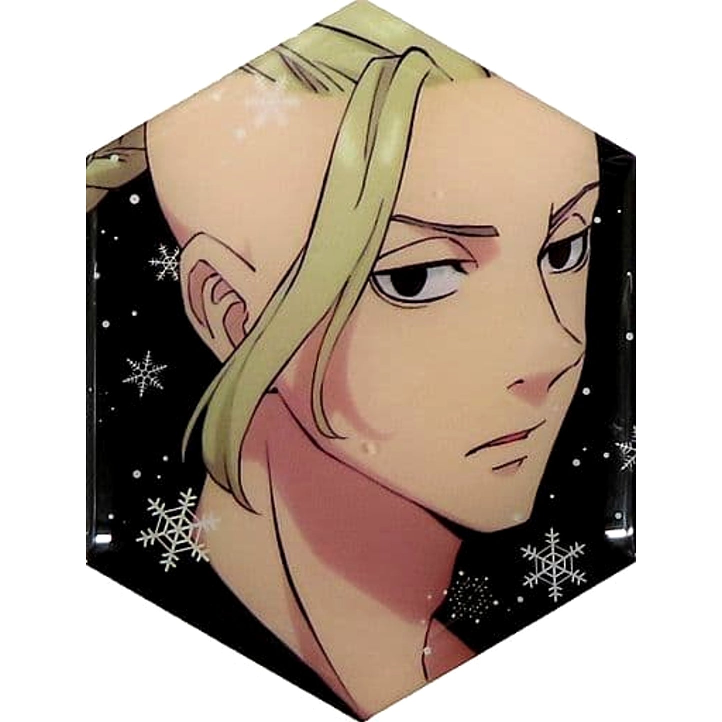 Ken Ryuguji Tokyo Revengers January & July Kuji Alive wih All Sorts Flowers Snow Metal Badge Prize C [USED]