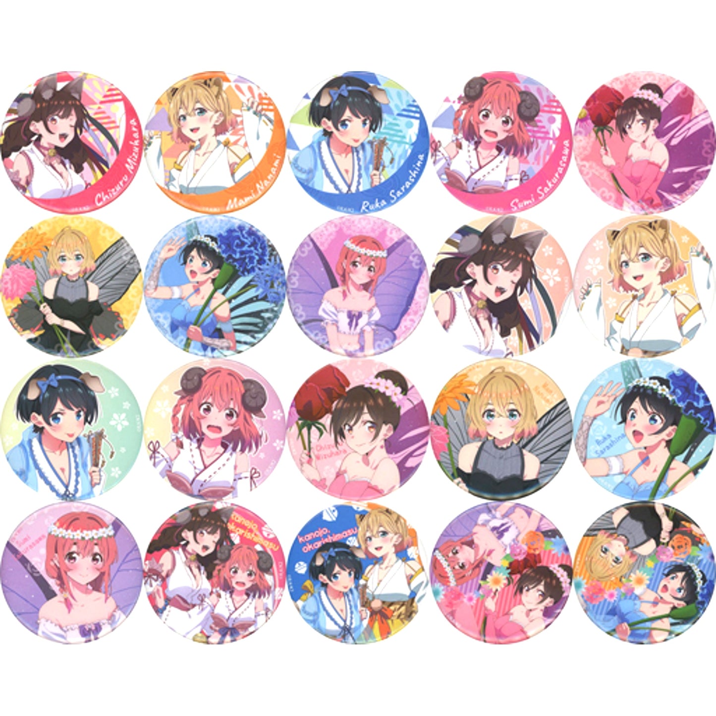 Set of 20 Rent-A-Girlfriend Fairy flower Dream Button [USED]