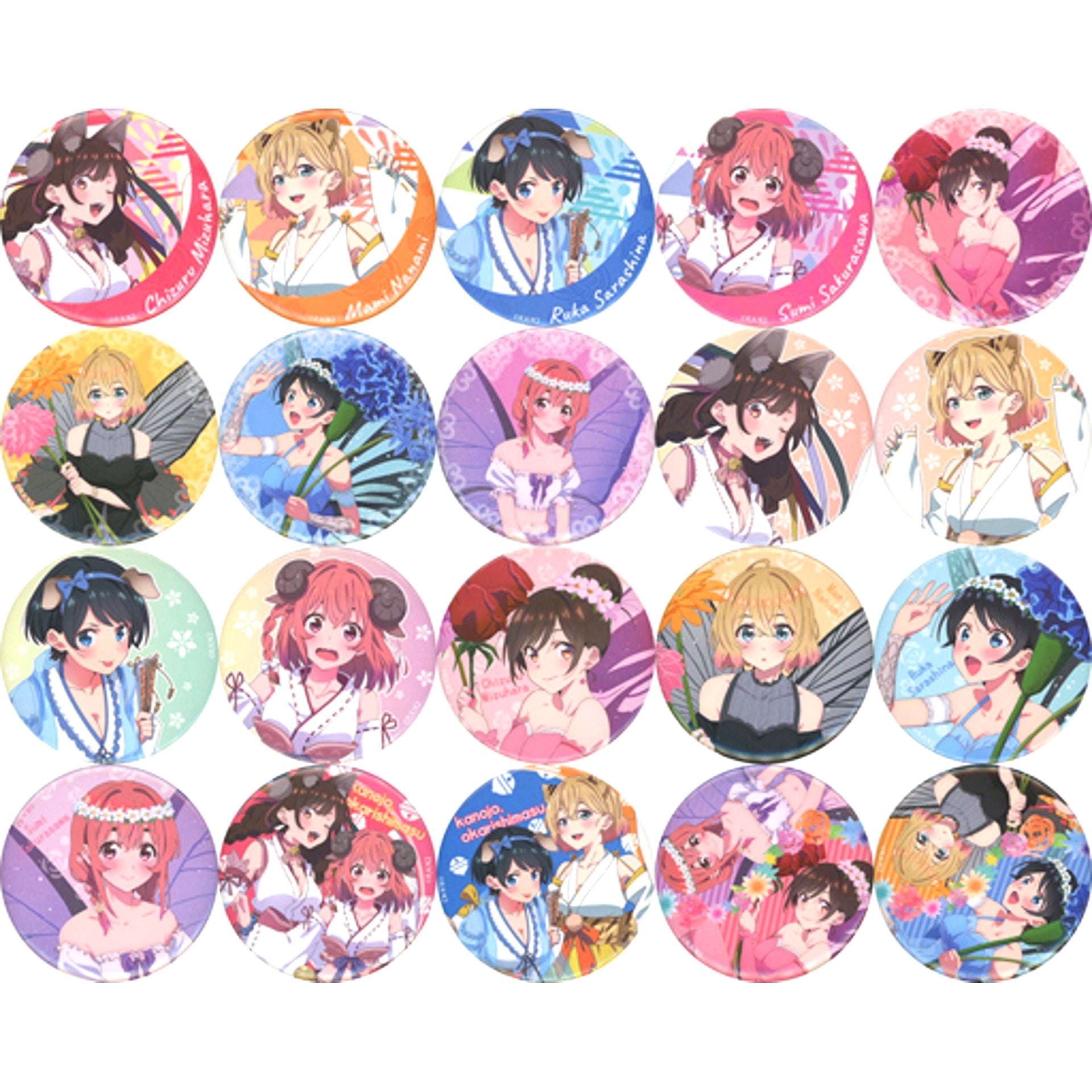 Set of 20 Rent-A-Girlfriend Fairy flower Dream Button [USED]