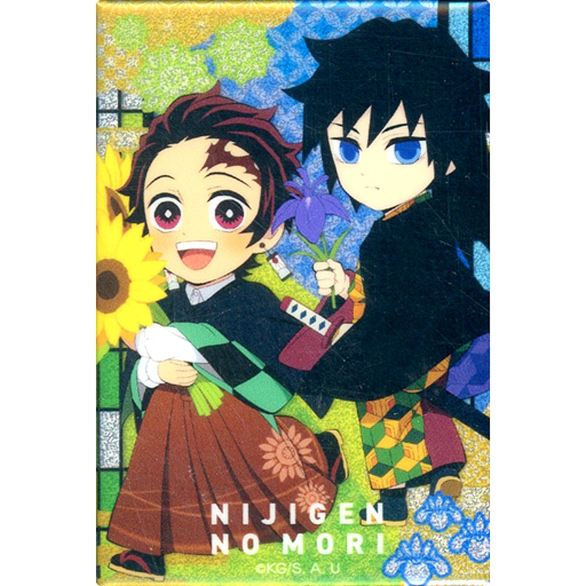 Tanjiro Kamado, Giyu Tomioka Nijigennomori X Demon Slayer: Kimetsu no Yaiba 5th Batch Rectangle Button Pair [USED]