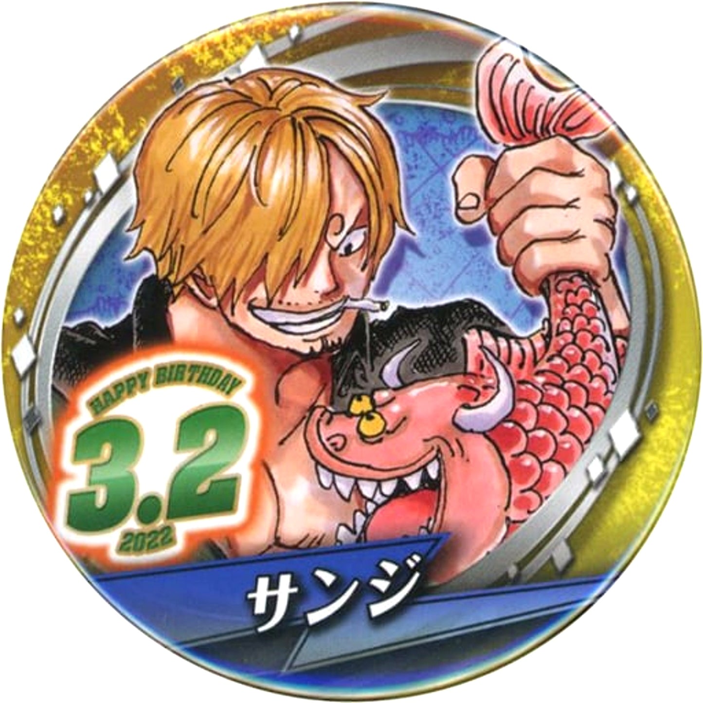 Sanji One Piece Birthday Button 2022 [USED]