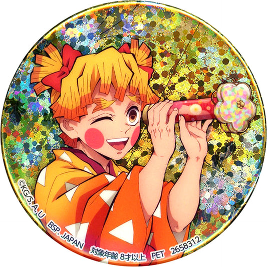 Zenitsu Agatsuma Hologram Button Chapter 4 in Namco Demon Slayer Kimetsu no Yaiba Namco Ltd [USED]