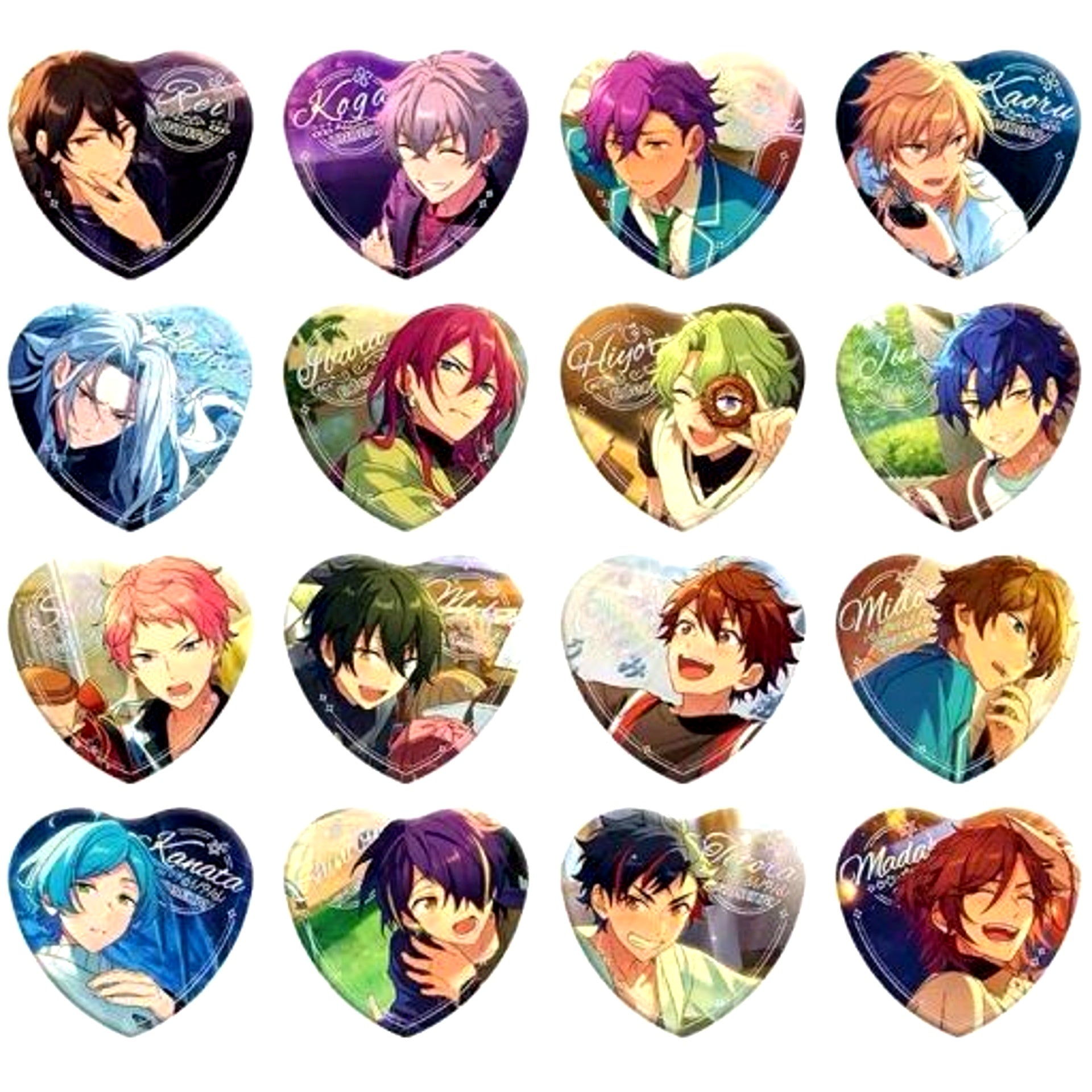 Set of 16 Ensemble Stars!! Shining Heart Badge Group C China Limited [USED]