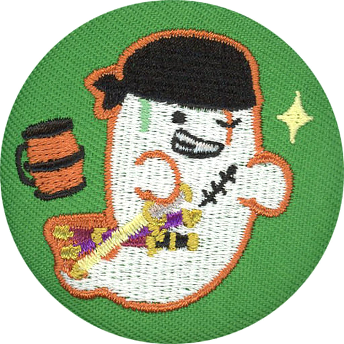 One Piece Roronoa Zoro Have a Break! Series Icing Cookie Pattern Embroidery Can Badge Straw Store Limited Buttons [USED]