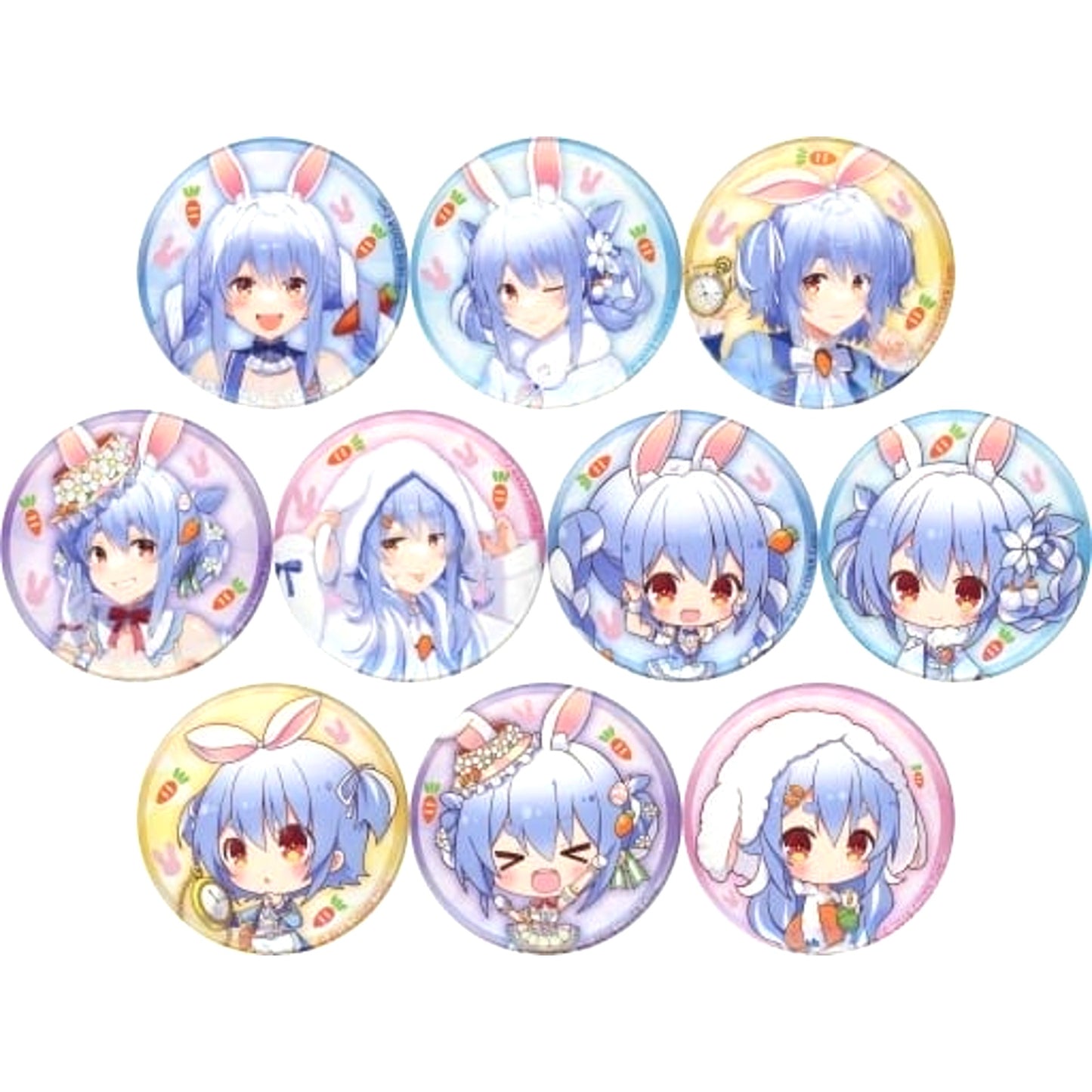 hololive Virtual YouTuber Usada Pekora Character Button Collection Set of 10 [USED]