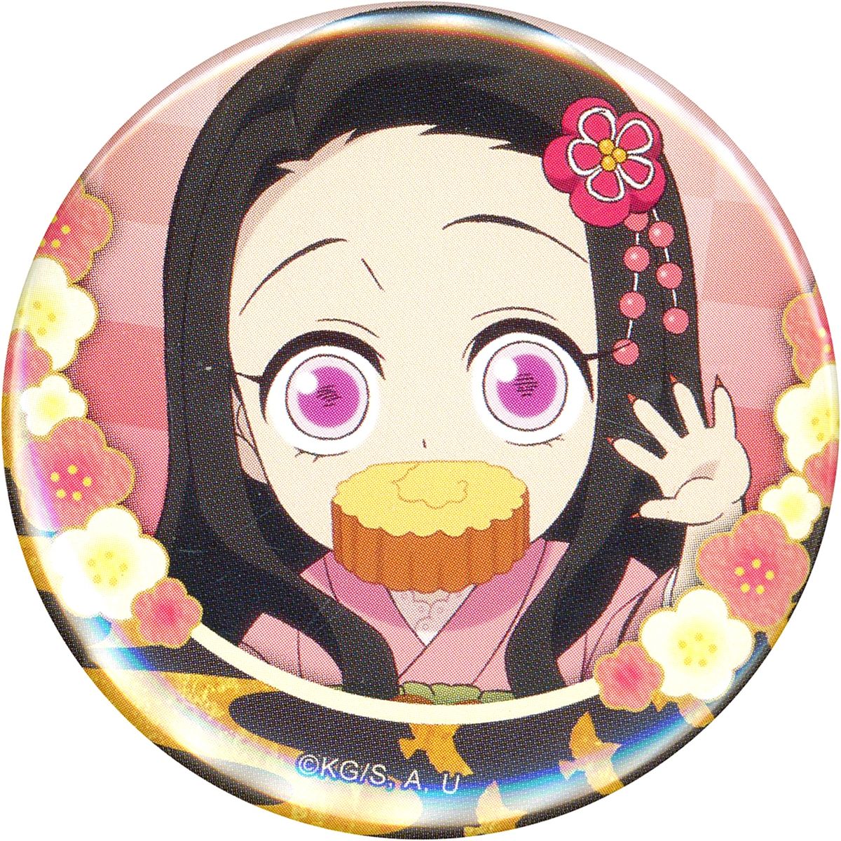 Nezuko Kamado Demon Slayer: Kimetsu no Yaiba x ufotable Cafe Machi Asobi CAFE New Year Event 2023 Omikuji Button [USED]