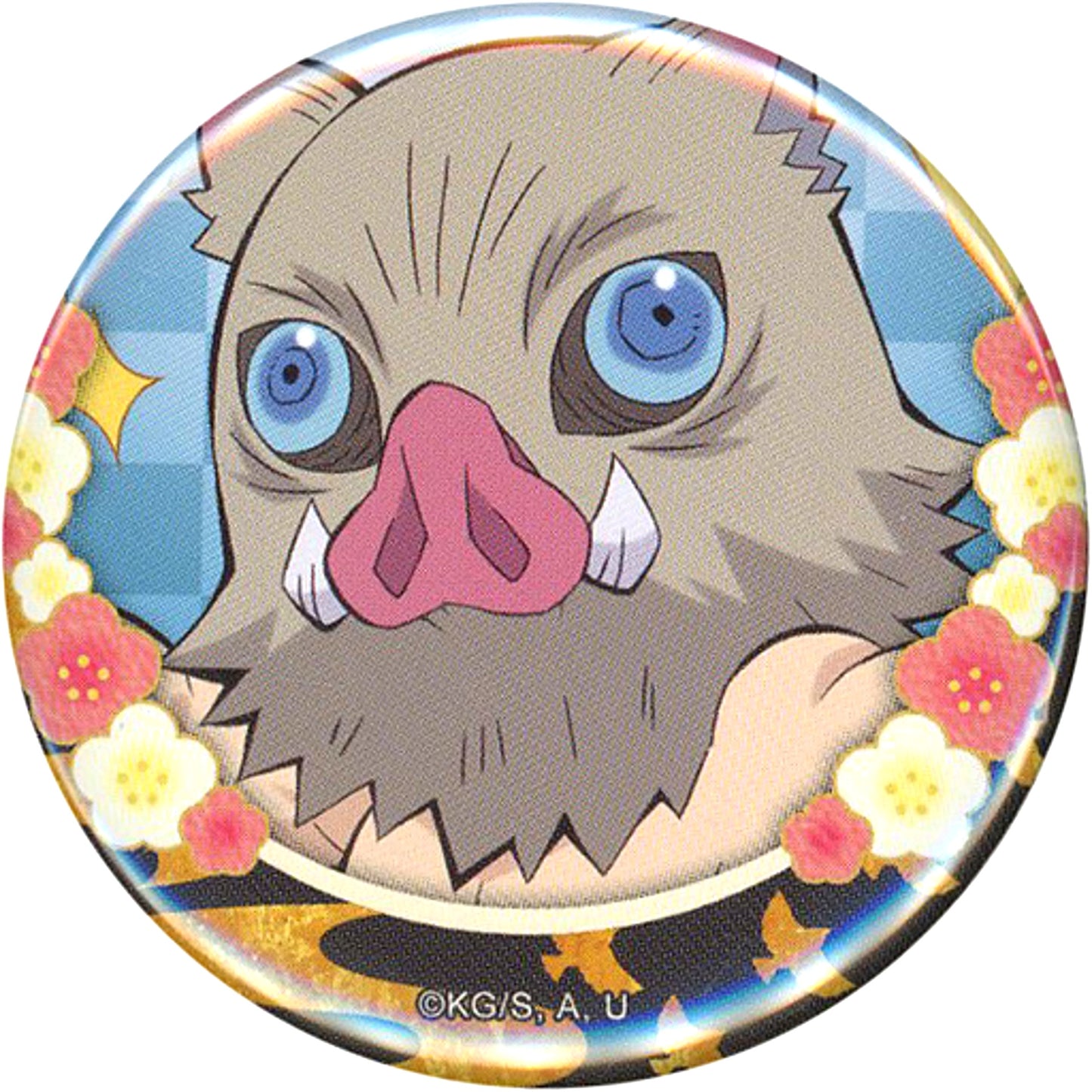 Inosuke Hashibira Demon Slayer: Kimetsu no Yaiba Omikuji Button ufotable Cafe Machi Asobi CAFE New Year Event 2023 [USED]
