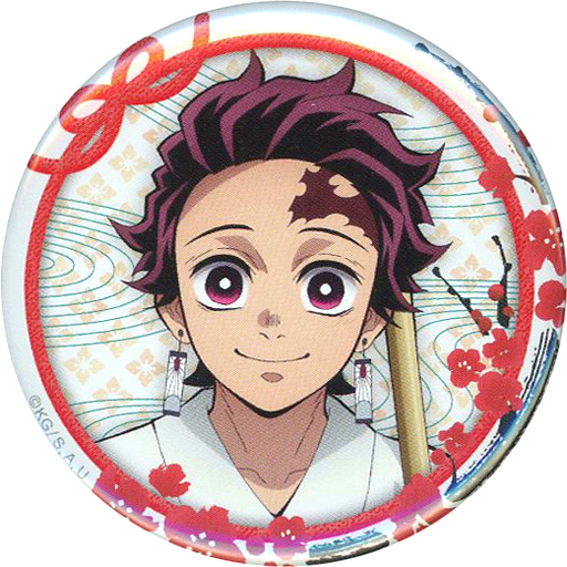 Tanjiro Kamado Demon Slayer Kimetsu no Yaiba Happy New Year Tanjiro and Others Hatsumode Illustration 57mm Button C101 Goods [USED]