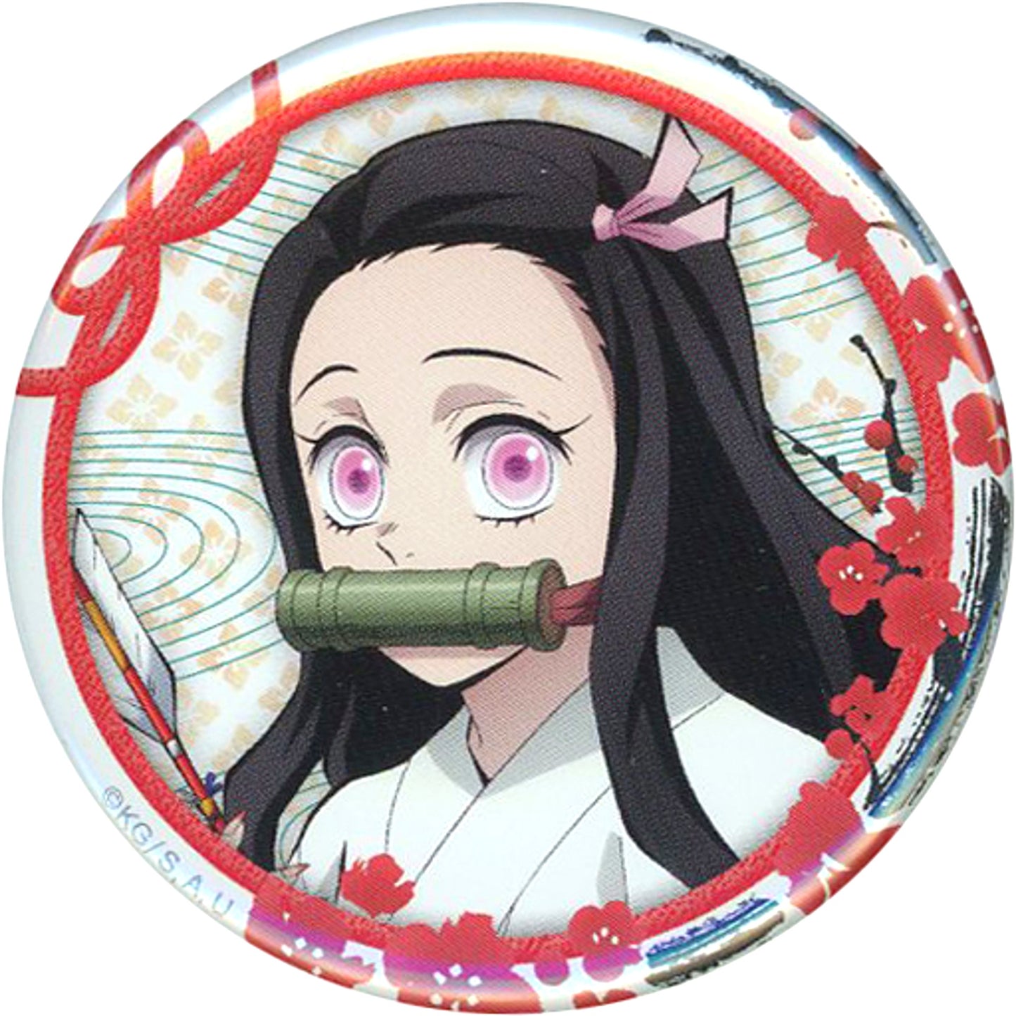 Nezuko Kamado Demon Slayer Happy New Year Hatsumode with Tanjiro and Others Illustration 57mm Button C101 Goods [USED]