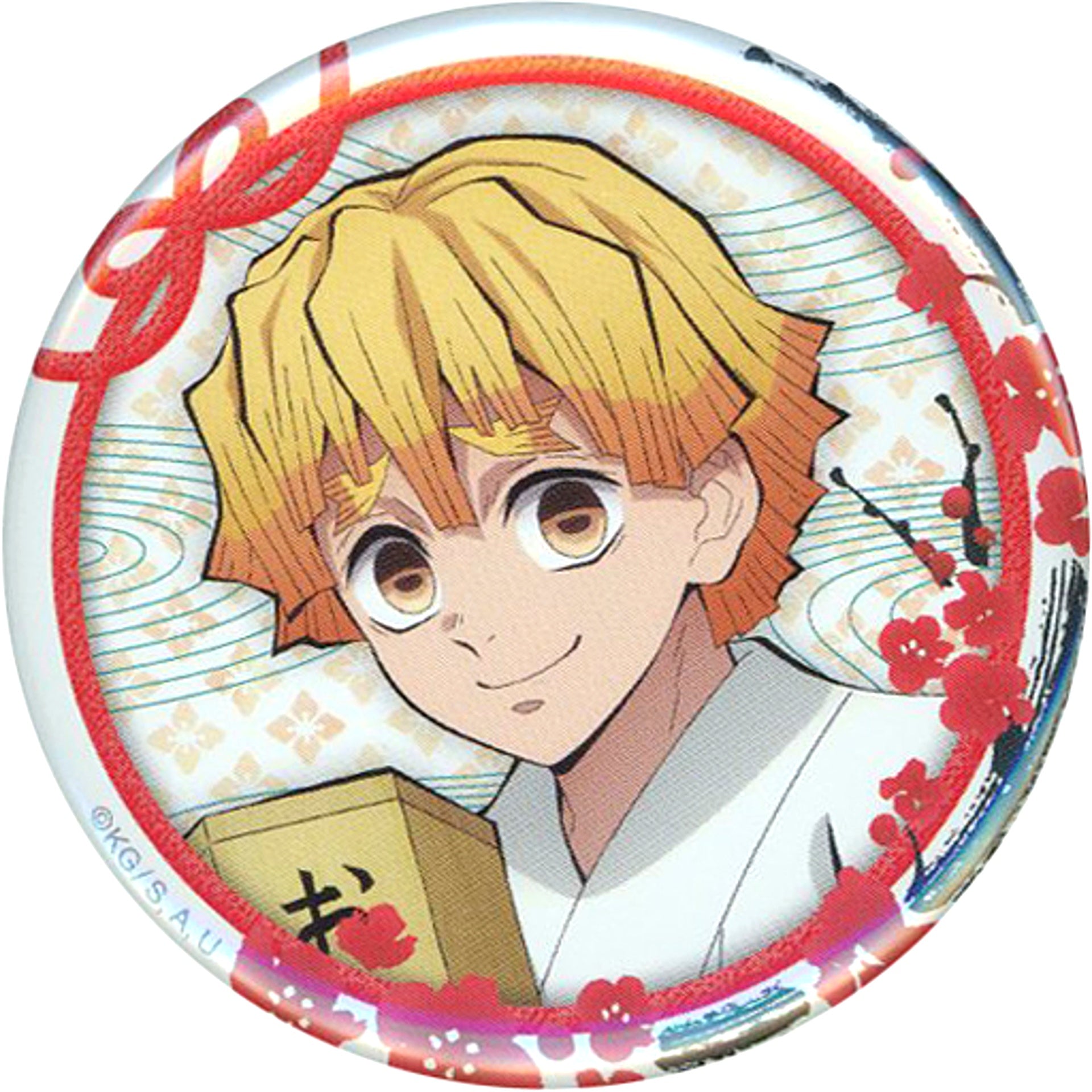 Zenitsu Agatsuma Demon Slayer Kimetsu no Yaiba Happy New Year Hatsumode with Tanjiro and others Illustration 57mm Button C101 Goods [USED]