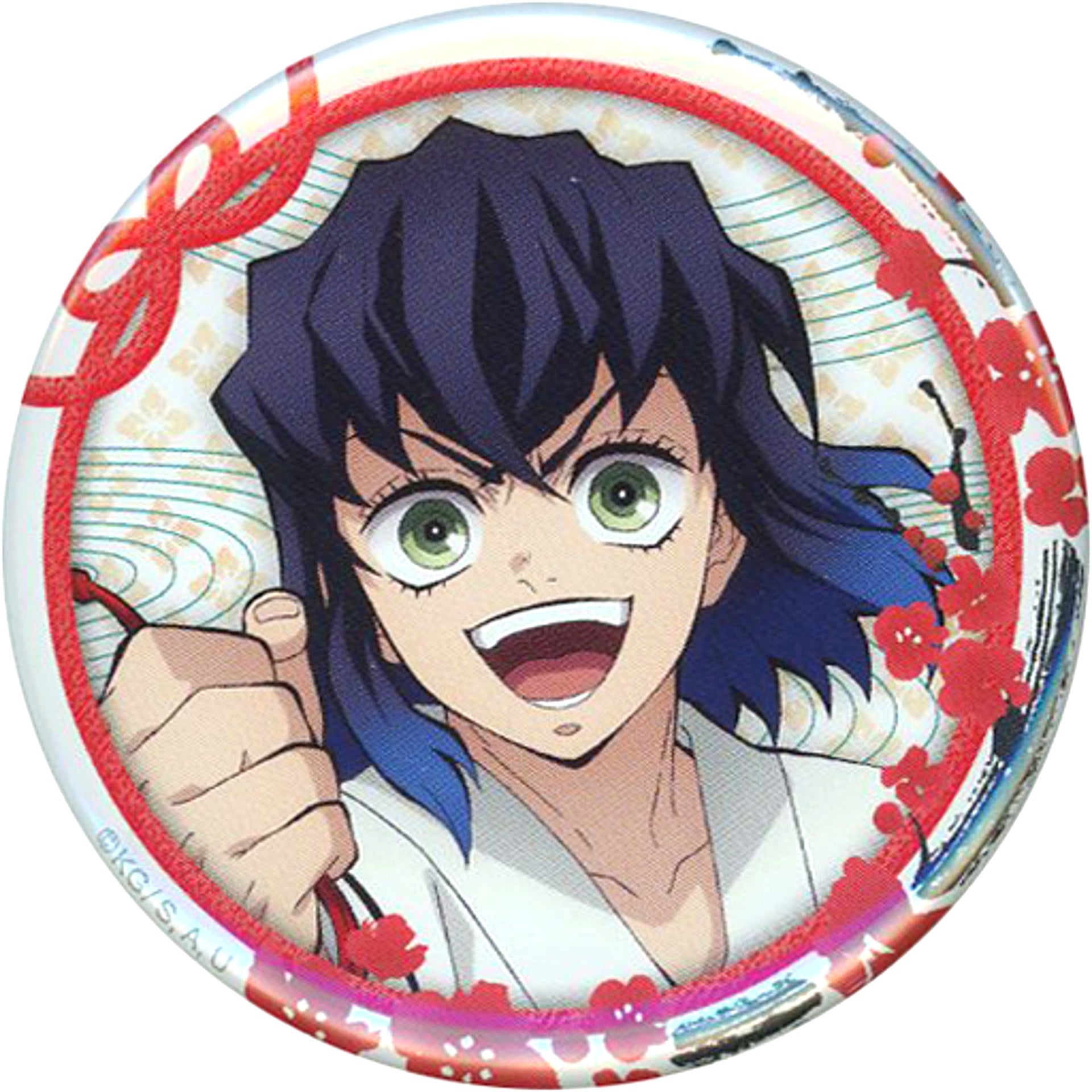 Inosuke Hashibira Demon Slayer Kimetsu no Yaiba Happy New Year Hatsumode with Tanjiro and others Illustration 57mm Button C101 Goods [USED]