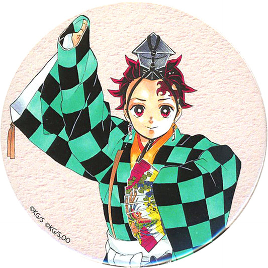 Tanjiro Kamado Demon Slayer: Kimetsu no Yaiba Pink Color Button Round Shape Noh Kyogen [USED]