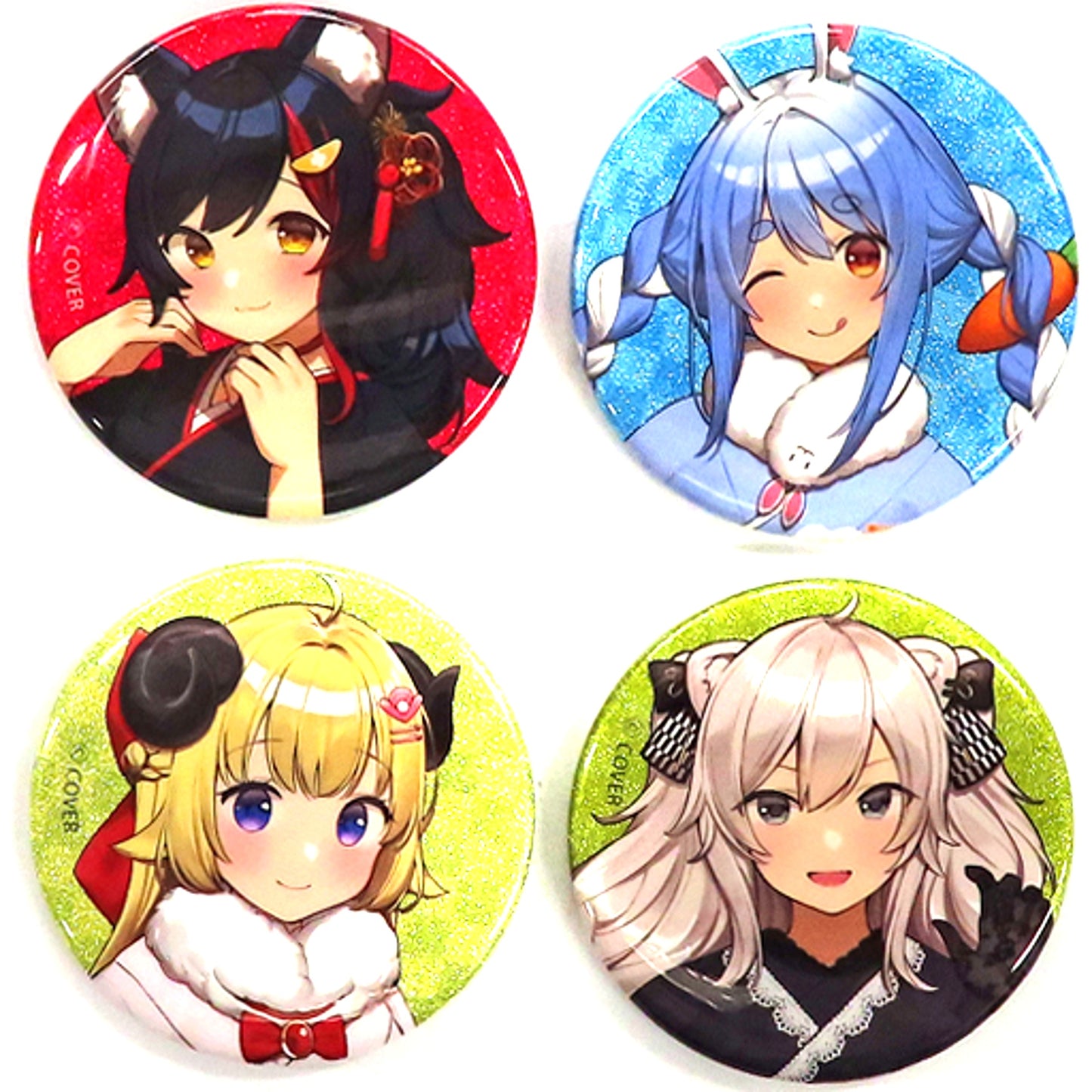 Single Group Virtual YouTuber Hololive Glitter Button Roku from Set of 4 Bundle Bonus SMILE BASE CAFE Hololive Osechi 2023 1-Tier Roku [USED]