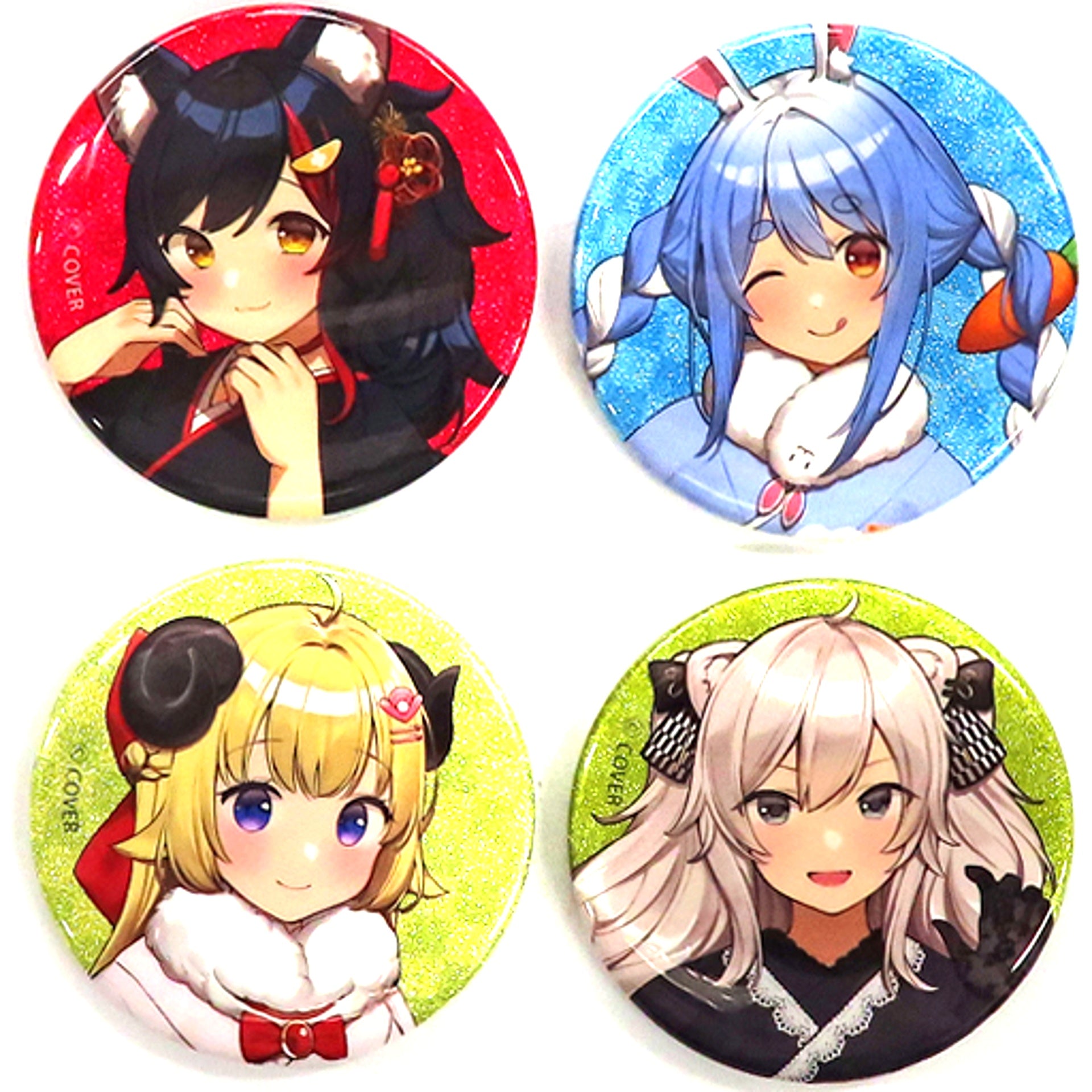 Single Group Virtual YouTuber Hololive Glitter Button Roku from Set of 4 Bundle Bonus SMILE BASE CAFE Hololive Osechi 2023 1-Tier Roku [USED]