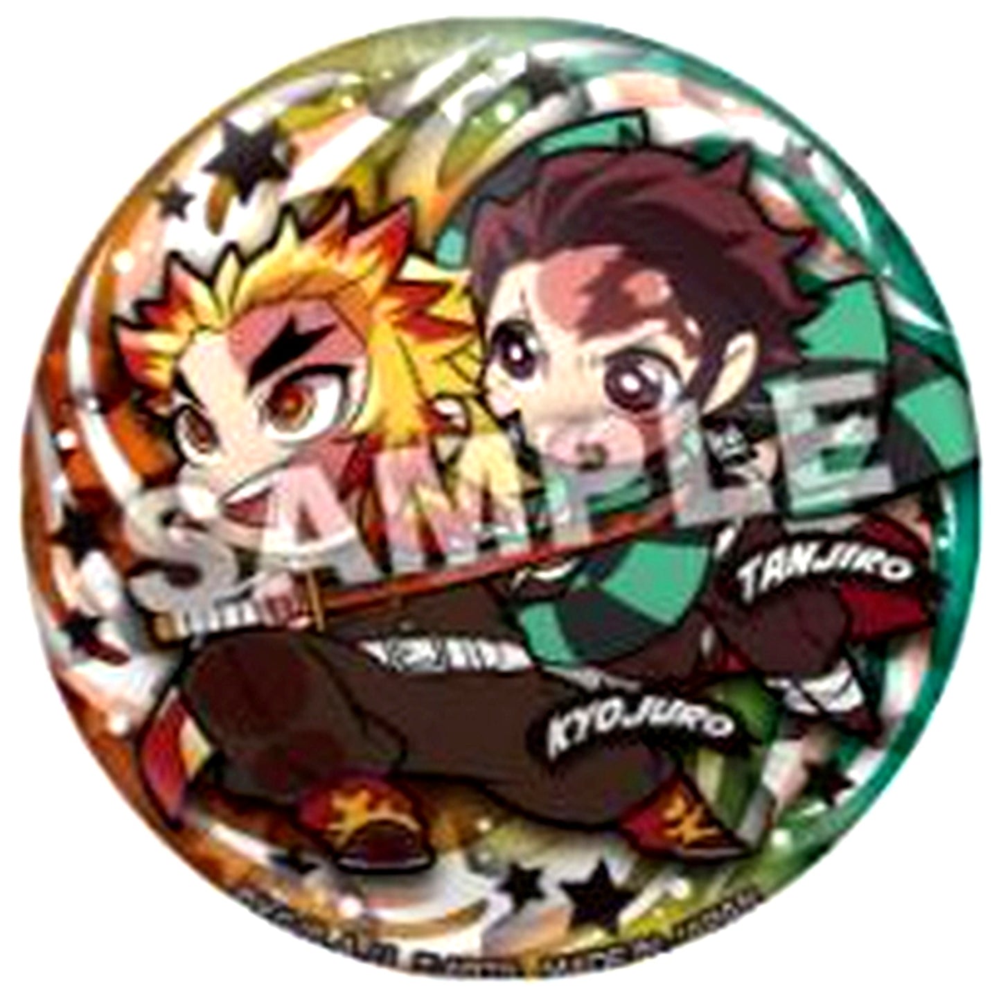 Tanjiro Kamado & Kyojuro Rengoku Pita! Deforme Demon Slayer: Kimetsu no Yaiba Itchi Danketsu Button [USED]