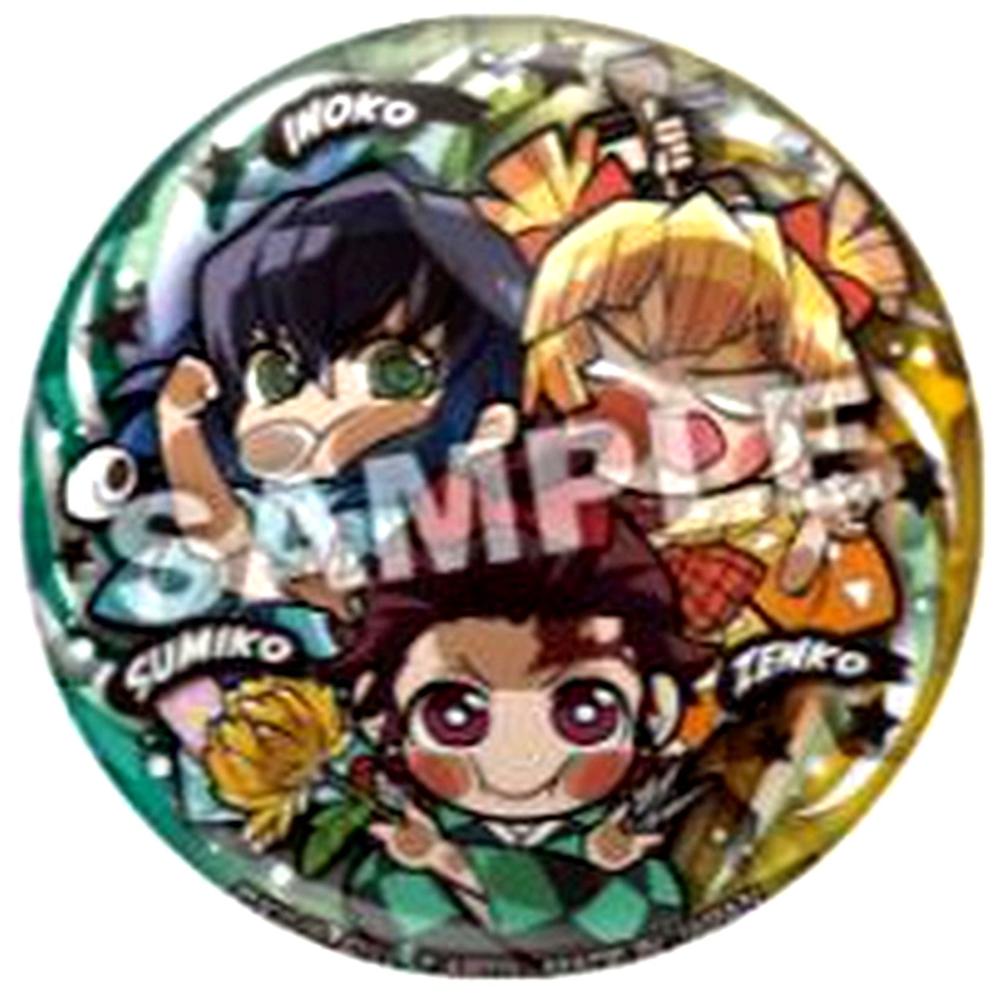 Sumiko & Zenko & Inoko Demon Slayer Kimetsu no Yaiba Pita! Deforme United Button [USED]