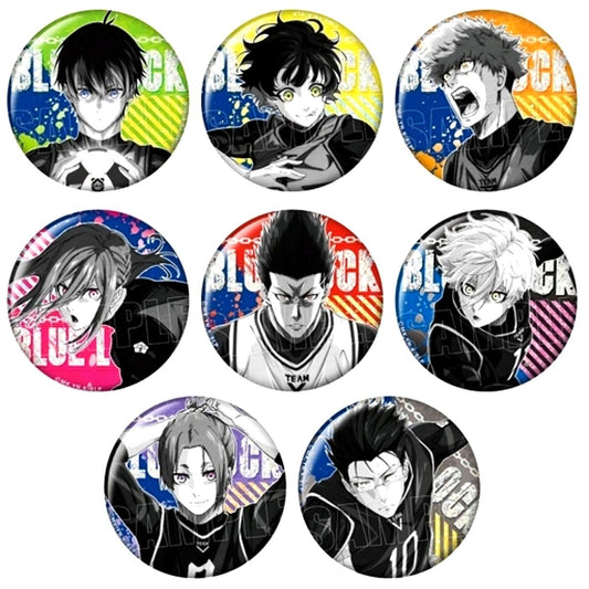 Set of 8 Blue Lock Holo Eye Button [USED]