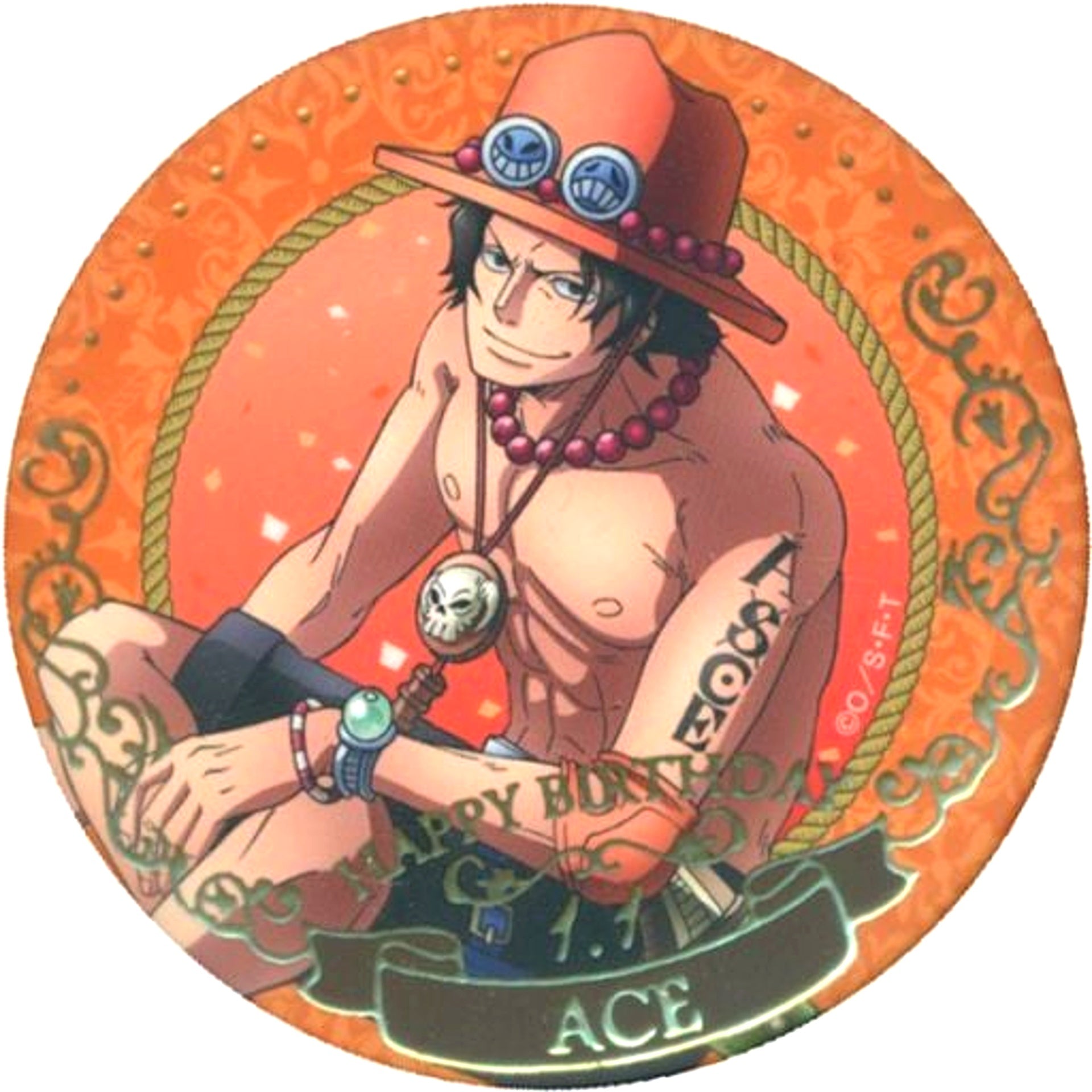 Portgas D. Ace One Piece Birthday Jewelry Button January Mugiwara Store Limited [USED]