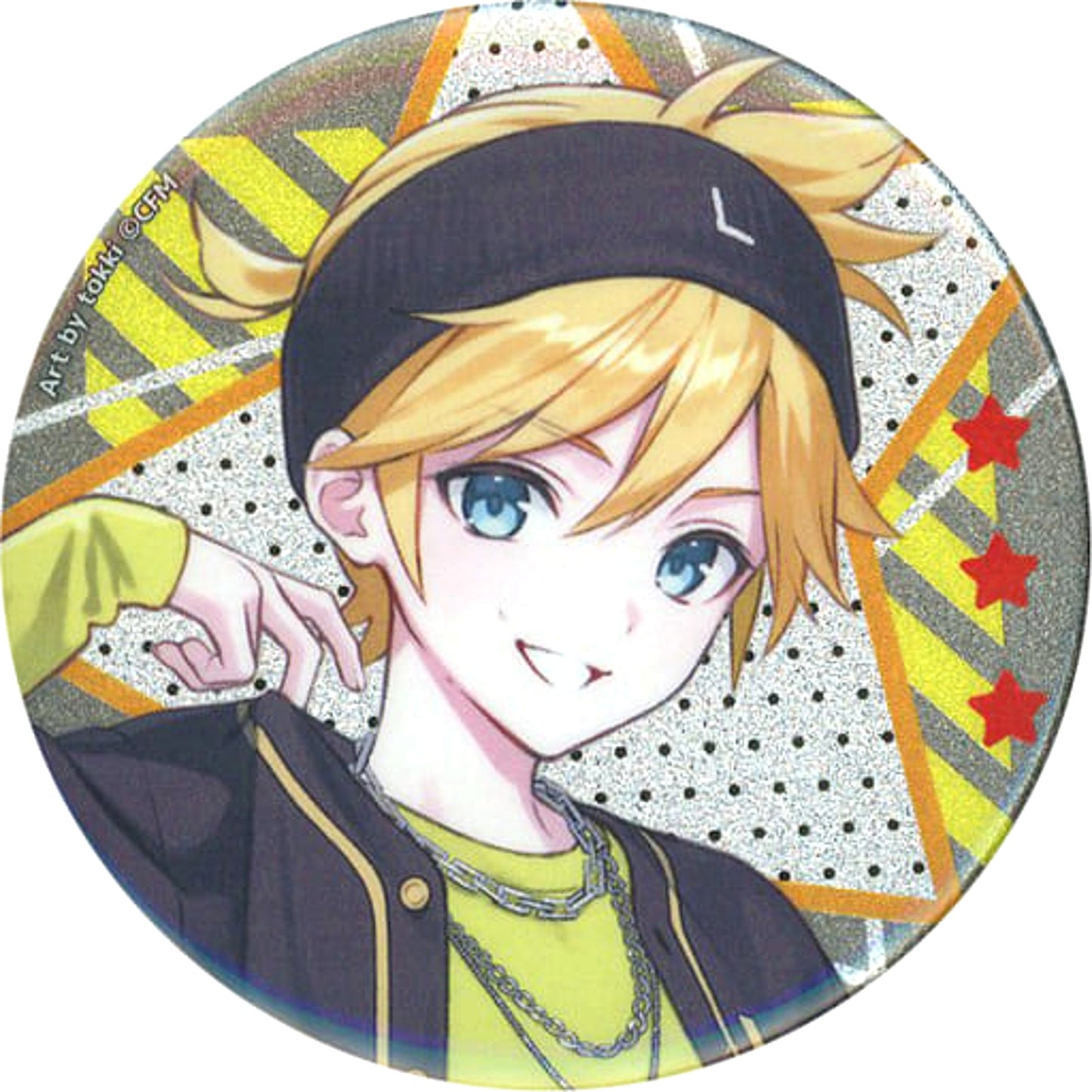 VOCALOID Len Kagamine Natural Proportions Trading Glitter Can Badge The Guest Cafe & Diner Collaboration Cafe Limited Buttons [USED]