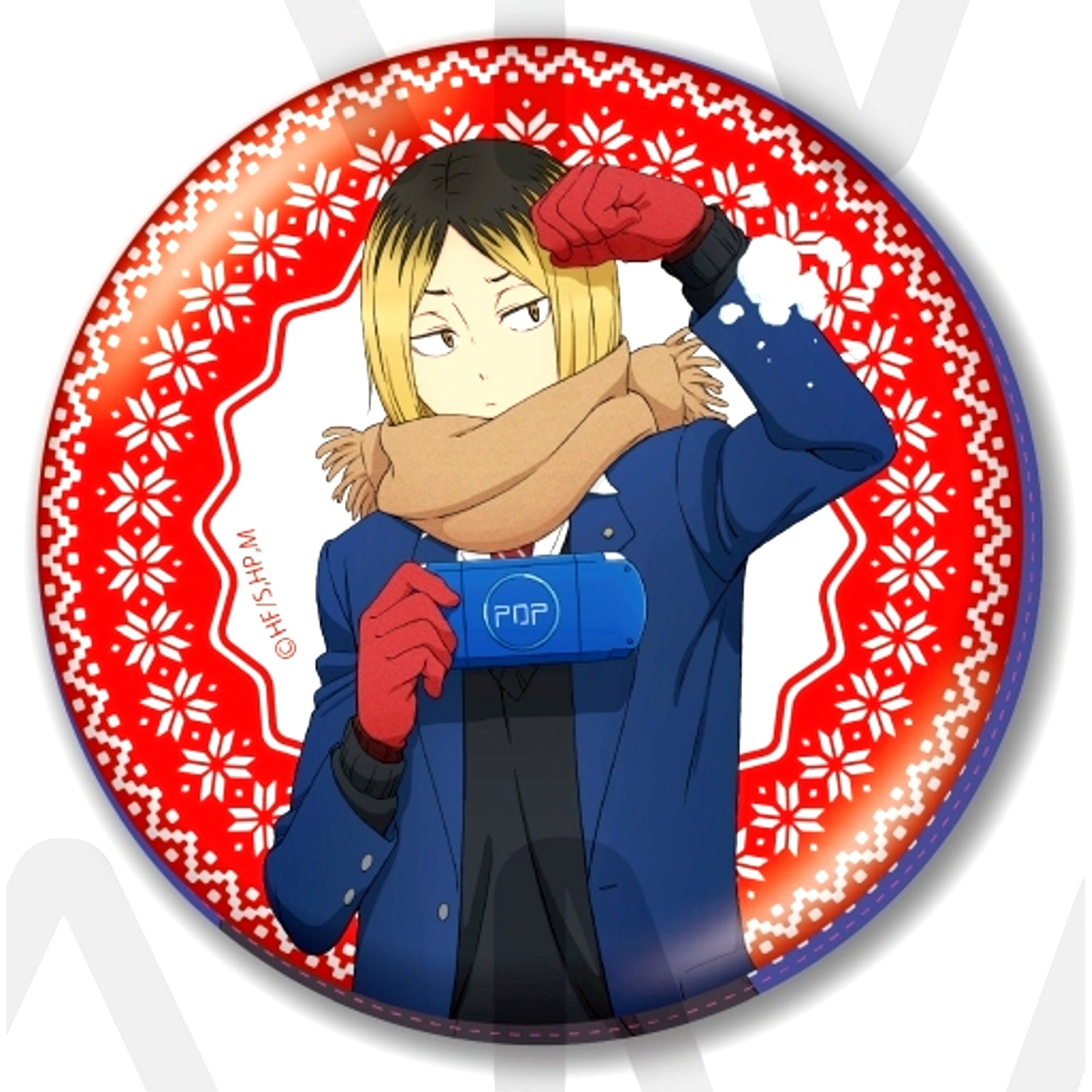 Kenma Kozume Haikyu!! Big Glitter Button Collection Snow Play Ver. [USED]
