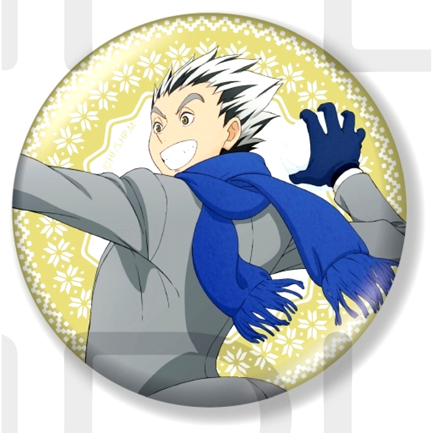 Kotaro Bokuto Haikyu!! Big Glitter Button Collection Playing in the Snow Ver. [USED]