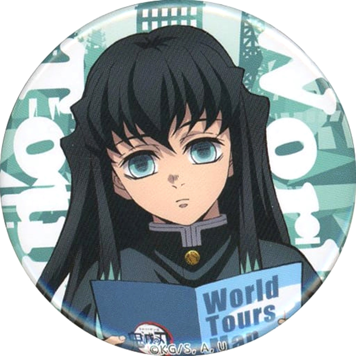World Tour Screening Demon Slayer: Kimetsu no Yaiba To the Swordsmith Village Muichirou Tokitou World Tour Newly Drawn Illustration Random 57mm Can Badge Theater Limited Buttons [USED]