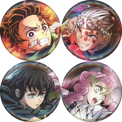 Demon Slayer: Kimetsu no Yaiba Key Visual 57mm Can Badge Set Theater Limited World Tour Screening Demon Slayer: Kimetsu no Yaiba To the Swordsmith Village Set of 4 Buttons [USED]