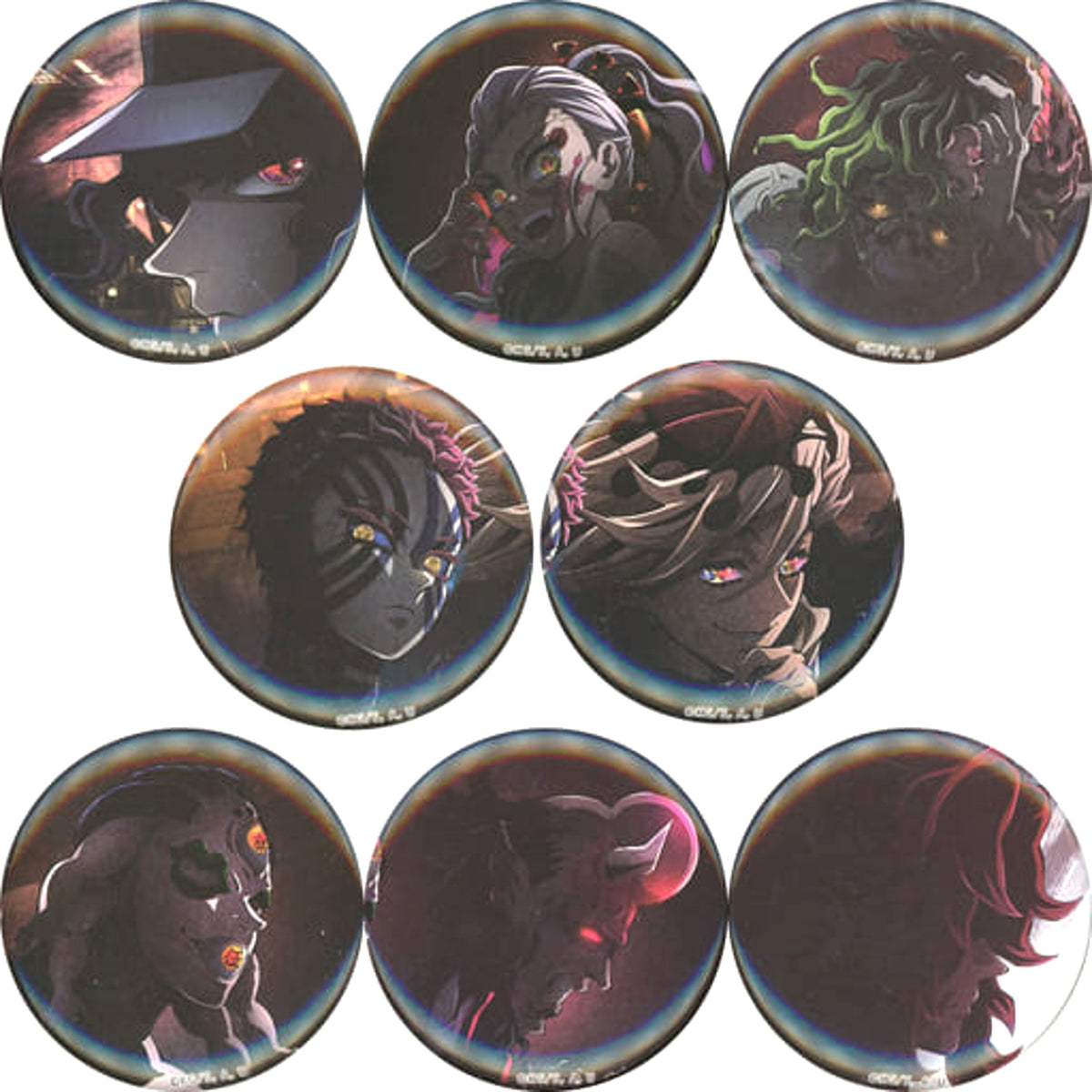 Demon Slayer: Kimetsu no Yaiba Upper Rank Gathering Key Visual 57mm Can Badge Set Theater Limited World Tour Screening Demon Slayer: Kimetsu no Yaiba To the Swordsmith Village Set of 8 Buttons [USED]