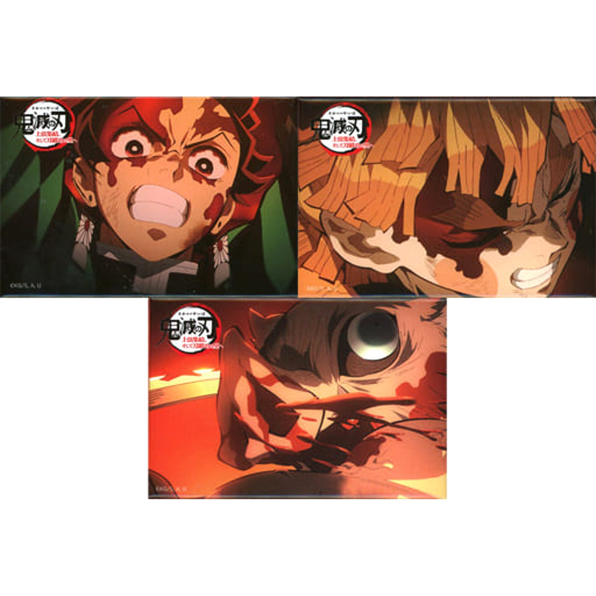 World Tour Screening Demon Slayer: Kimetsu no Yaiba To the Swordsmith Village Tanjiro Kamado & Others Scene Photo Square Can Badge Set Theater Limited Set of 3 Buttons [USED]