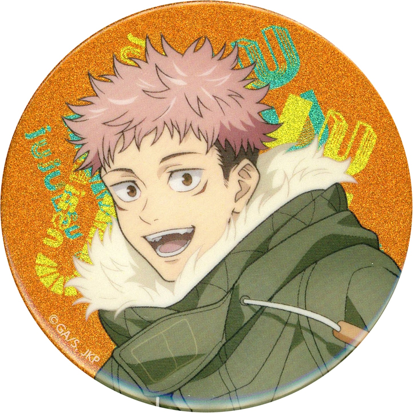 Yuji Itadori Natural Proportions Close-up Jujutsu Kaisen Glitter Button Collection Tokyo Anime Tourism 2023 Jujutsu Kaisen Pop Up Shop in Marui Limited [USED]