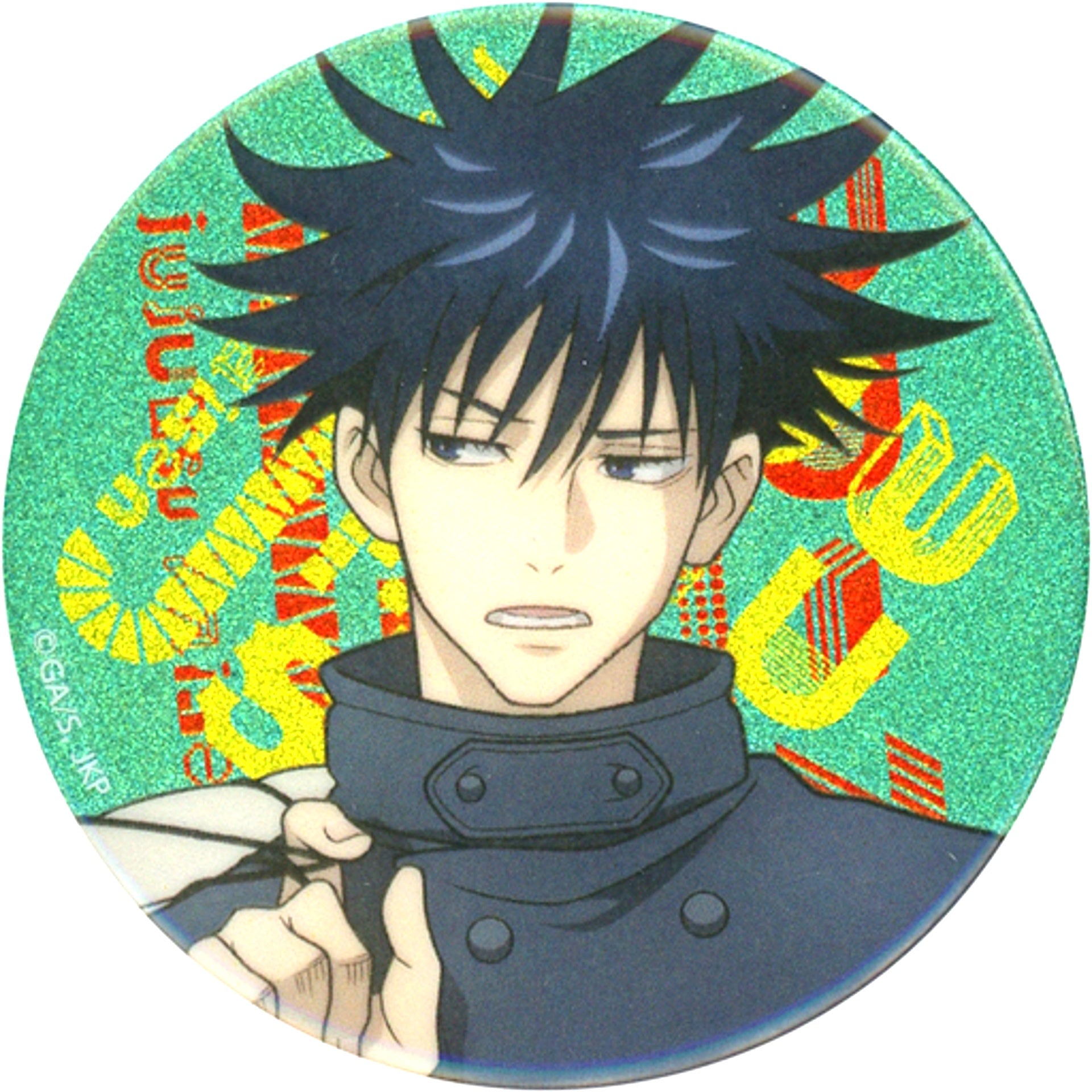 Megumi Fushiguro Full Body Close Up Jujutsu Kaisen TOKYO Anime Tourism 2023 POP UP SHOP in Marui Glitter Button Collection [USED]